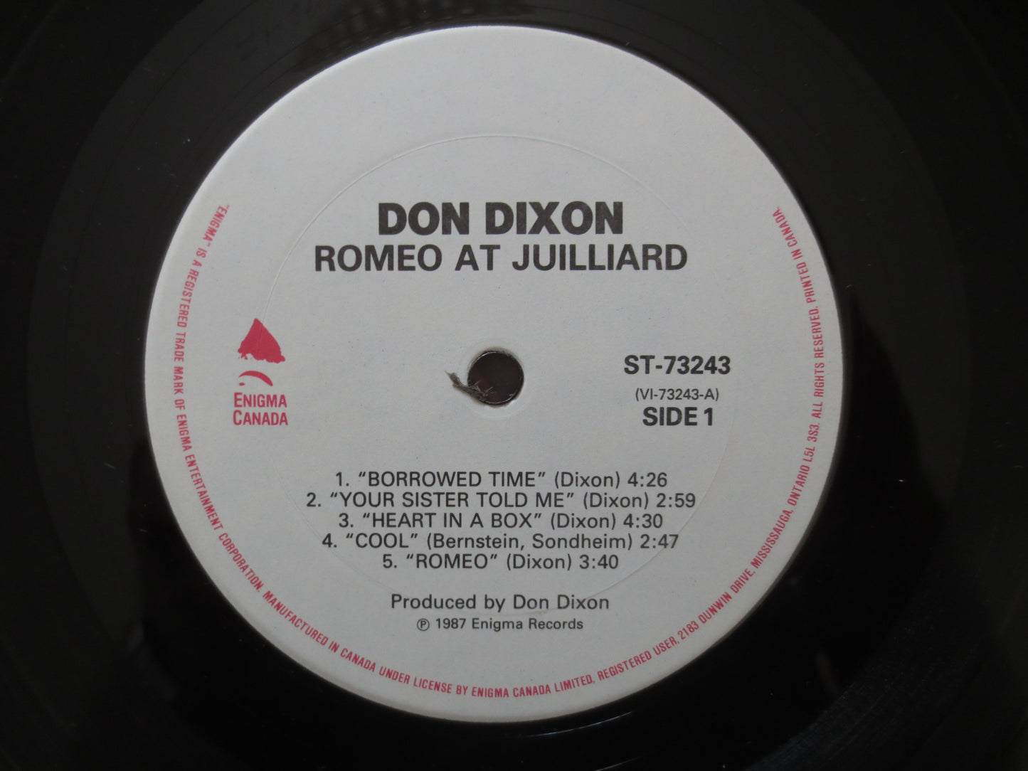 DON DIXON, ROMEO at Julliard, Don Dixon Record, Vintage Vinyl, Don Dixon Vinyl, Don Dixon Lp, Vinyl Album, Lp, 1987 Records