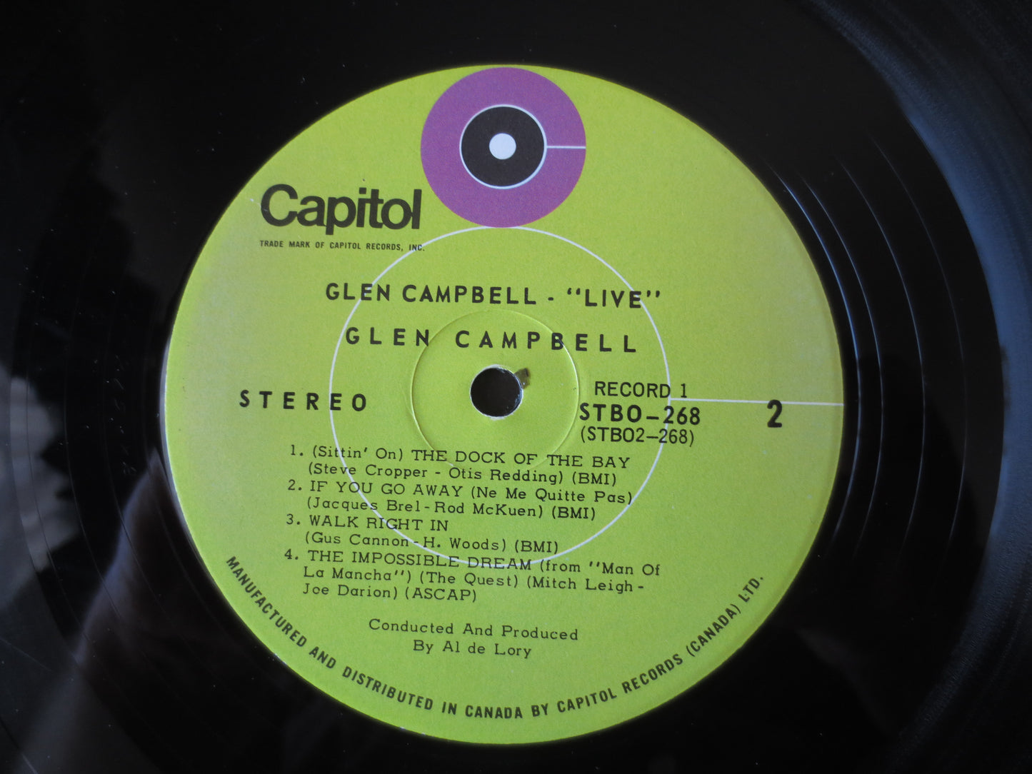 GLEN CAMPBELL, LIVE Double Album, Glen Campbell Vinyl, Glen Campbell Lp, Country Record, Vintage Vinyl, 1969 Records