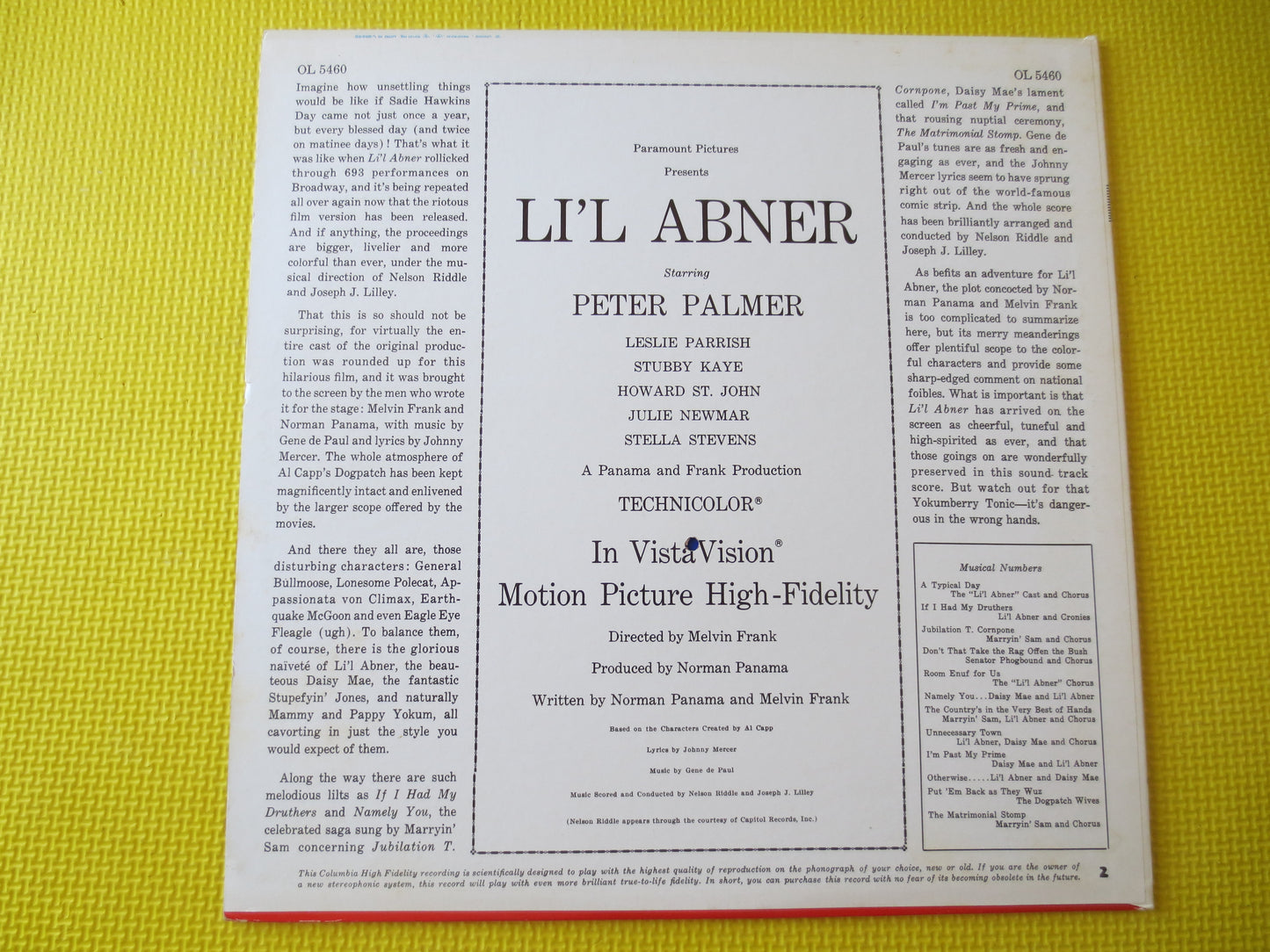 Lil ABNER, SOUNDTRACK Album, Lil ABNER Record, Soundtrack Albums, Screen Albums, Vinyl Lp, lps, Soundtrack Lps, 1959 Record