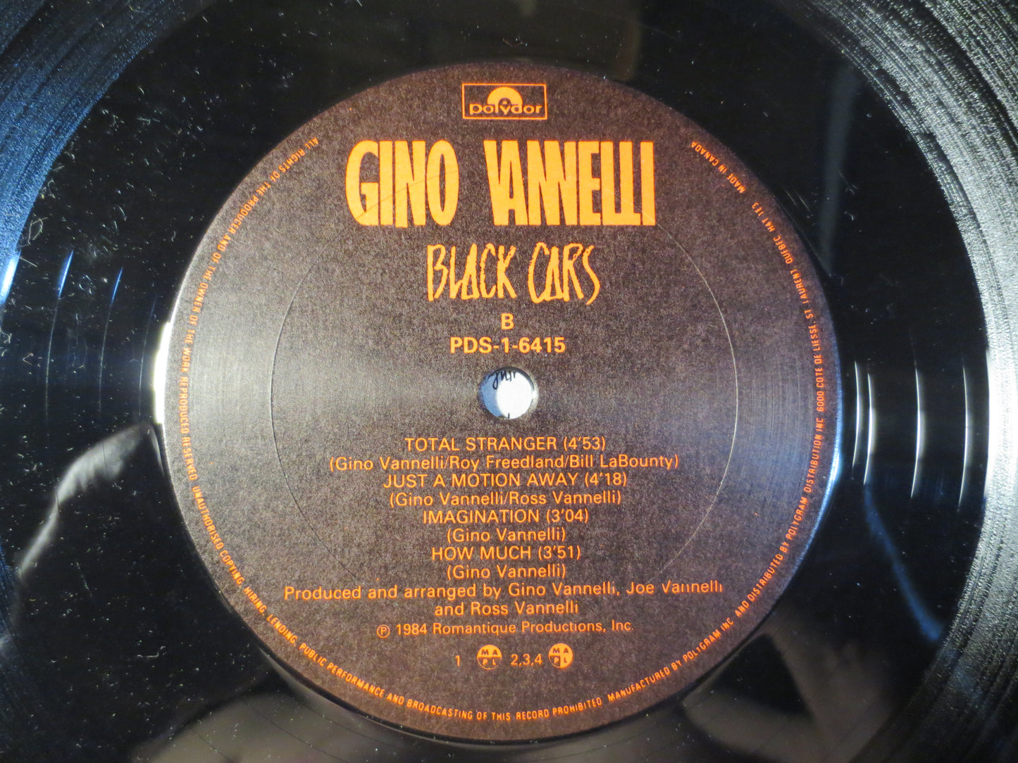 GINO VANNELLI, Black CARS, Gino Vannelli Record, Gino Vannelli Albums, Gino Vannelli Lp, Rock Records, Lps, 1984 Records