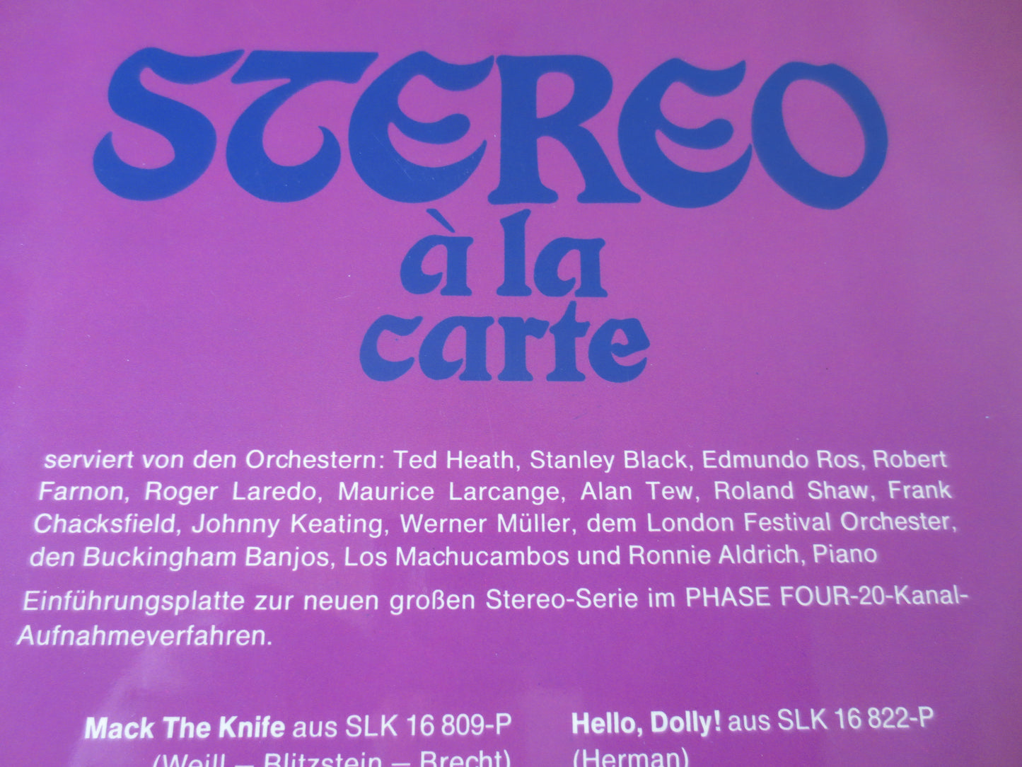 STEREO a'la CARTE, Decca Records, JAZZ Records, Vintage Vinyl, Record Vinyl, Jazz Albums, Vinyl Albums, Lps, 1968 Records