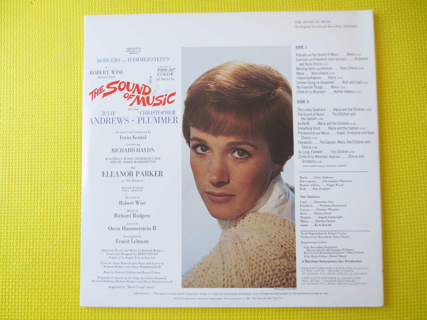 The SOUND of MUSIC, JULIE Andrews, Soundtrack Album, Sound of Music Album, Julie Andrews Vinyl, Childrens Lp, 1965 Records