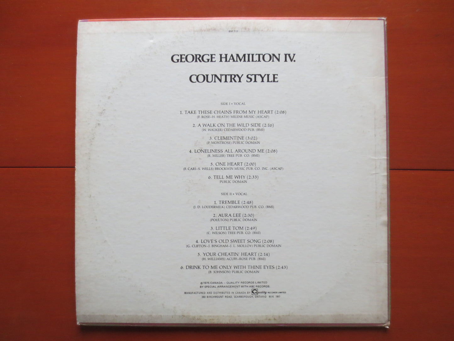 GEORGE HAMILTON IV, Country Style Album, Country Record, Country Album, Country Lp, Country Vinyl, Vinyl Album, 1975 Records