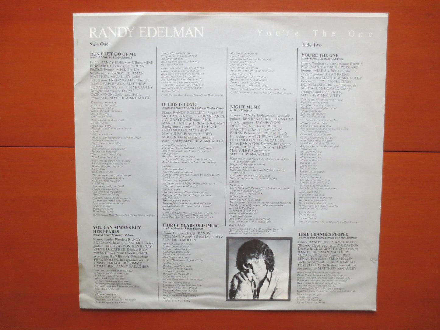 RANDY EDELMAN, You're the ONE, Randy Edelman Record, Randy Edelman Vinyl, Randy Edelman Lp, Vinyl Album, 1979 Records