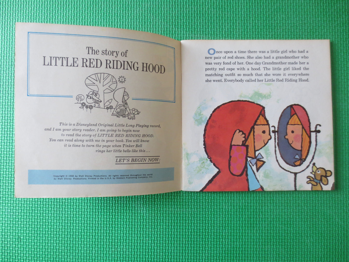 DISNEY Album, Little RED RIDING Hood, Disneyland Records, Disney Records, Childrens Record, Disney Lp, lps, 1968 Records