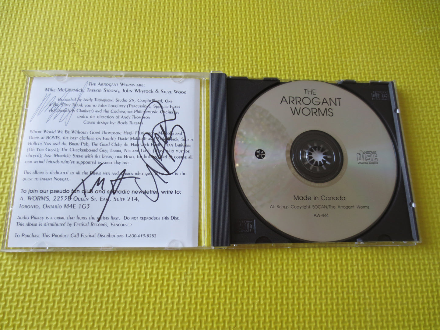 The ARROGANT WORMS, COMEDY Cd, Arrogant Worms Cd, Arrogant Worms Lp, Comedy Albums, Comedy Records, Funny Cd, 1992 Compact Disc