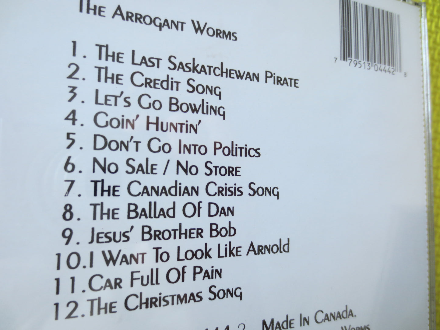 The ARROGANT WORMS, COMEDY Cd, Arrogant Worms Cd, Arrogant Worms Lp, Comedy Albums, Comedy Records, Funny Cd, 1992 Compact Disc