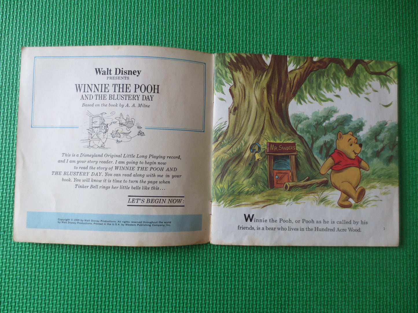 DISNEY Album, WINNIE the POOH, Disneyland Records, Disney Records, Childrens Records, Disney Lp, Vinyl Lp, Lp, 1969 Records