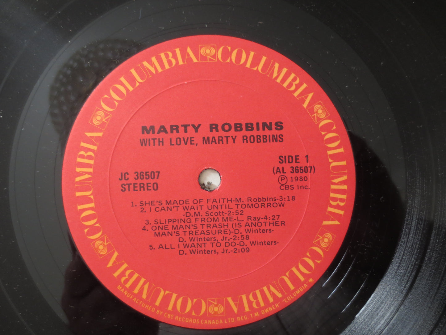 MARTY ROBBINS, MARTY ROBBINS Record, With LOVE Album, Marty Robbins Album, Marty Robbins Vinyl, Marty Robbins Lp, Vinyl Lp, 1980 Records