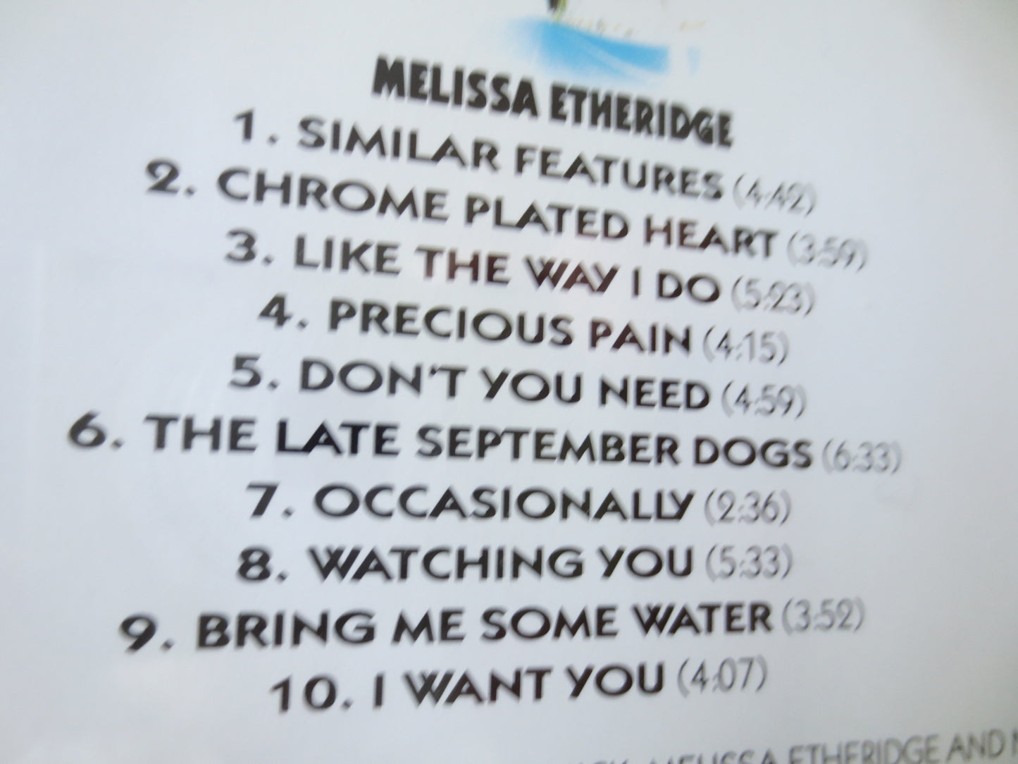 MELISSA ETHERIDGE, Blues Rock Cd, Melissa Etheridge Cd, Rock Cd, Classic Rock Cd, Rock Lp, Pop Music Cds, 1988 Compact Disc