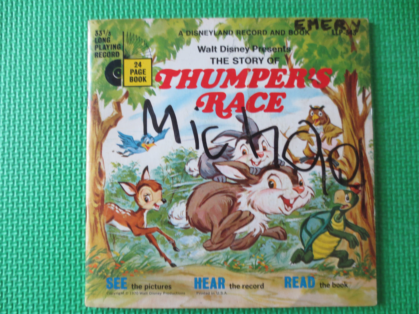 DISNEY Album, THUMPERS RACE, Disneyland Records, Disney Records, Childrens Record, Kids lps, Disney Lp, lps, 1970 Records