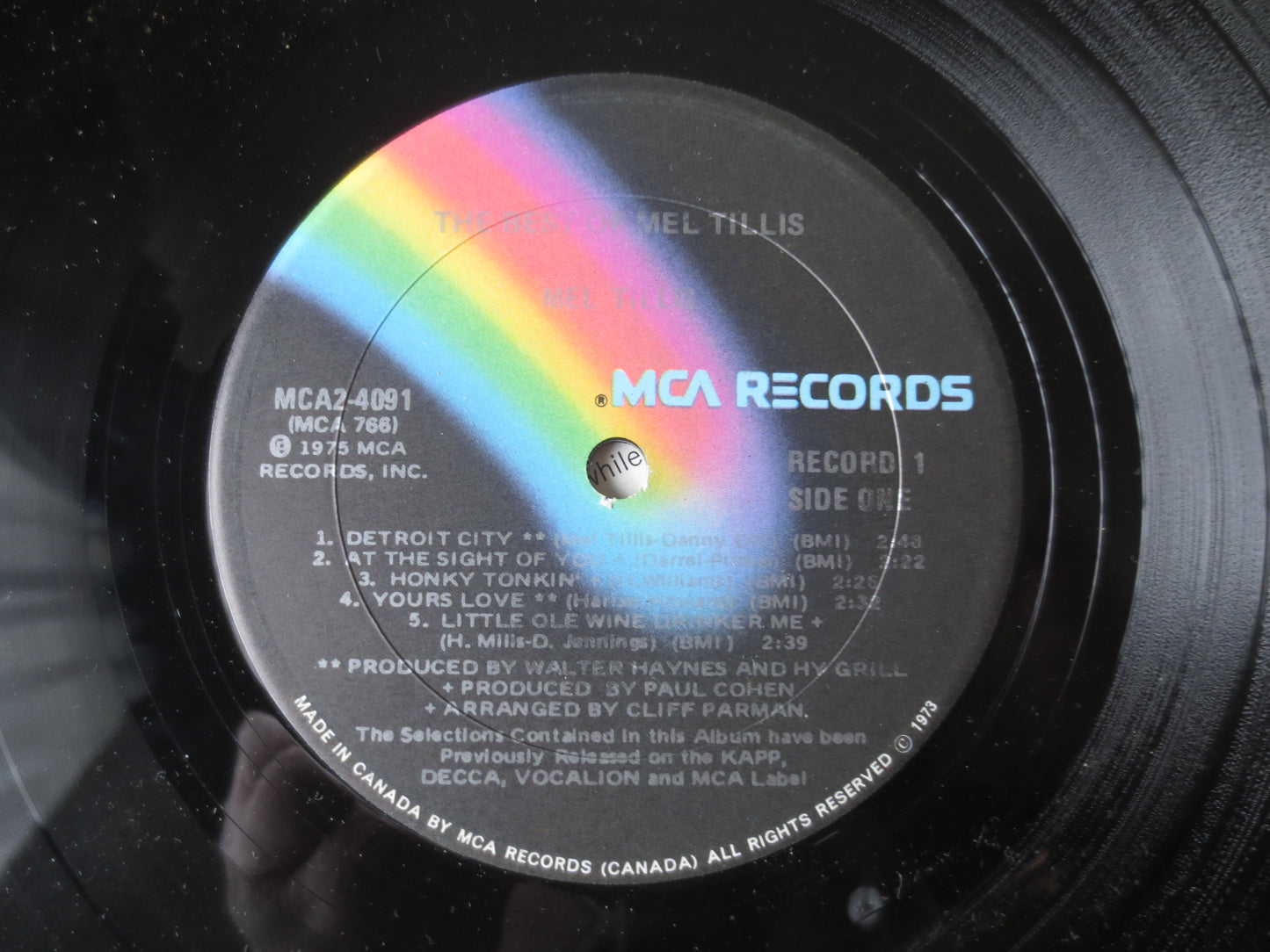 MEL TILLIS, The BEST of, Country Albums, Country Music, Mel Tillis Records, Mel Tillis Albums, Vinyl Record, 1975 Records