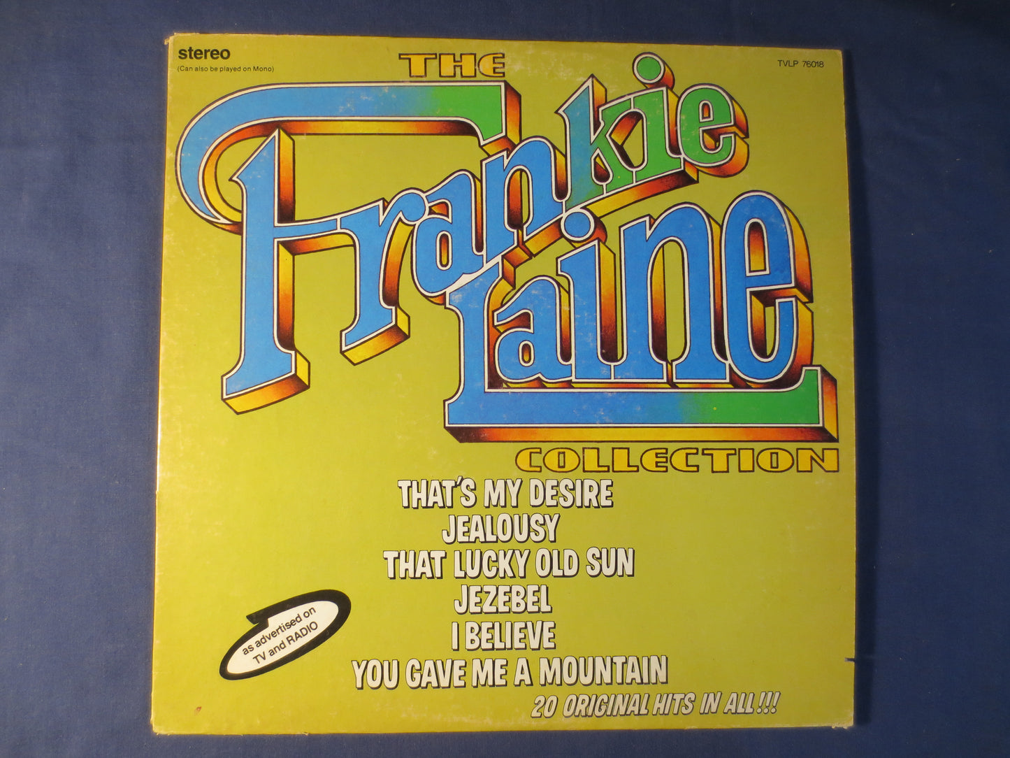 The FRANKIE LAINE COLLECTION, Frankie Laine Album, Frankie Laine Record, Frankie Laine Vinyl, Ragtime Records, 1976 Records