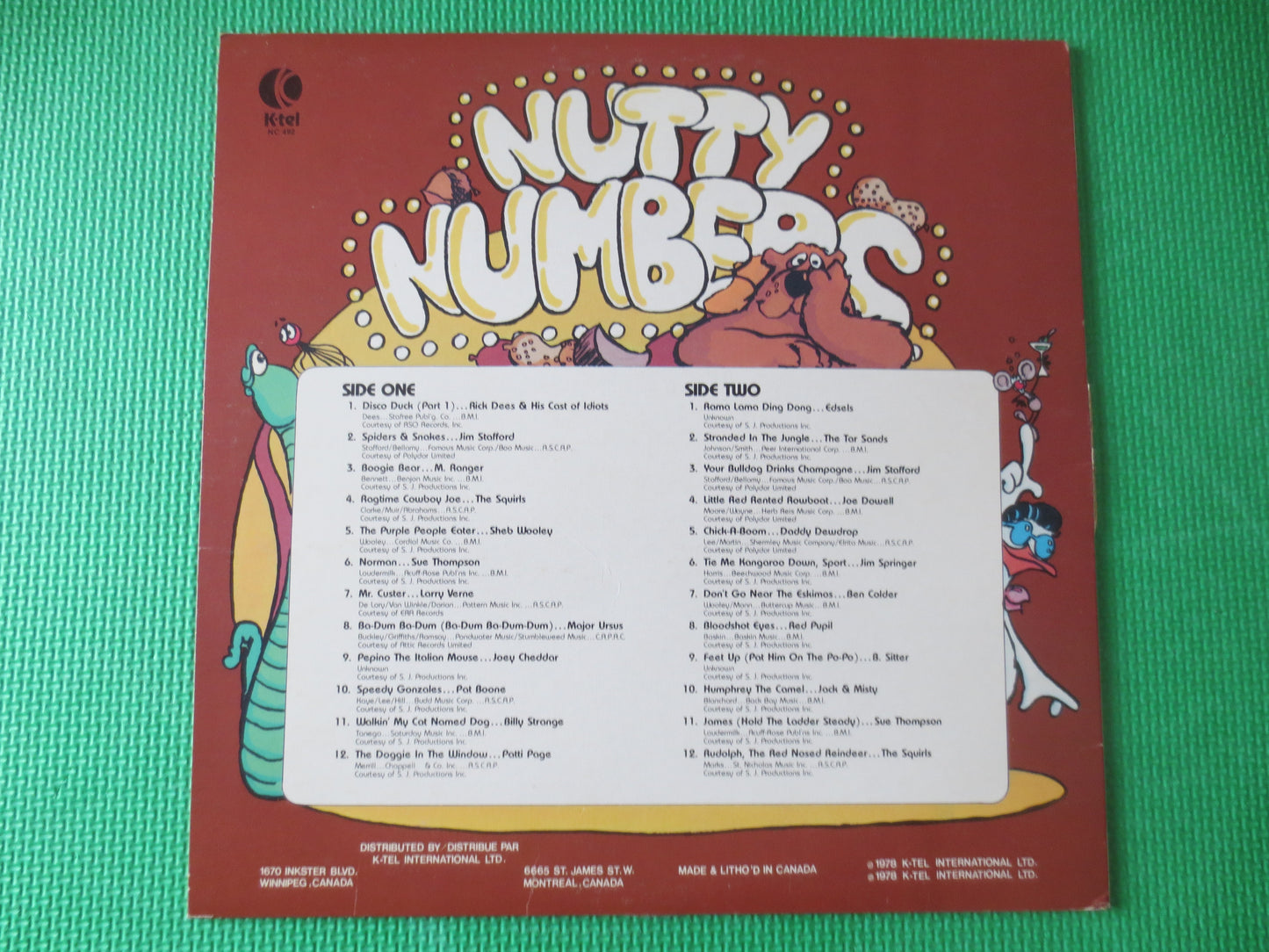 K-TEL Records, NUTTY NUMBERS Record, K-Tel Albums, K-Tel Vinyl, K-Tel Lp, The Squirls Record, Vinyl Albums, 1978 Records