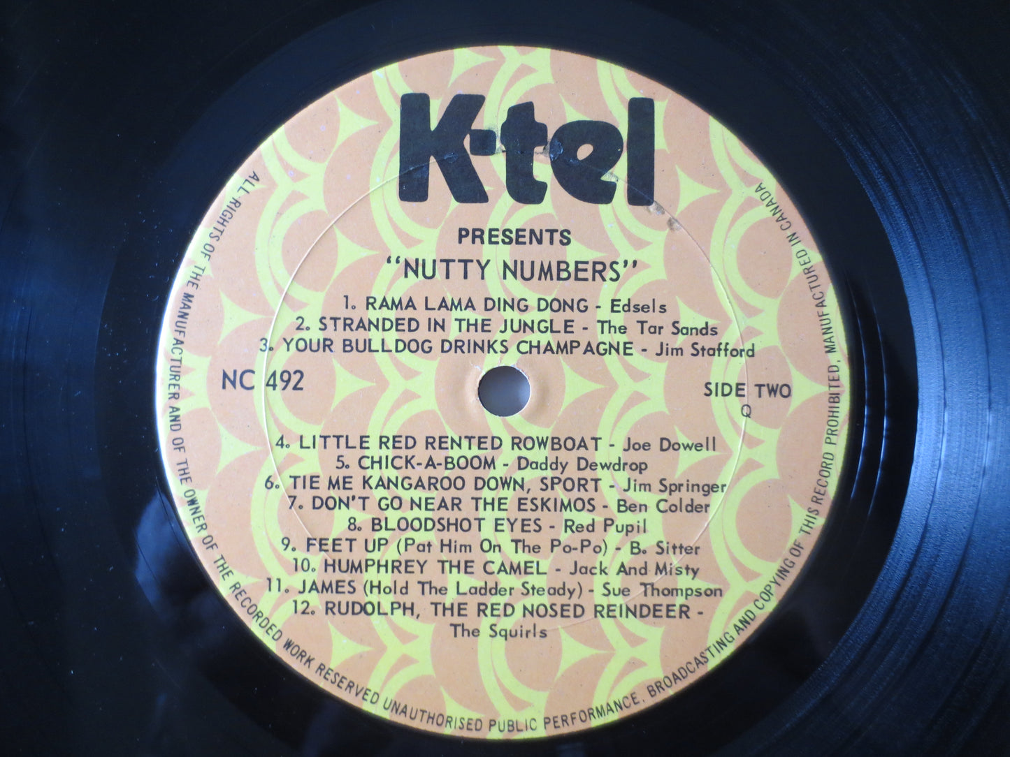 K-TEL Records, NUTTY NUMBERS Record, K-Tel Albums, K-Tel Vinyl, K-Tel Lp, The Squirls Record, Vinyl Albums, 1978 Records