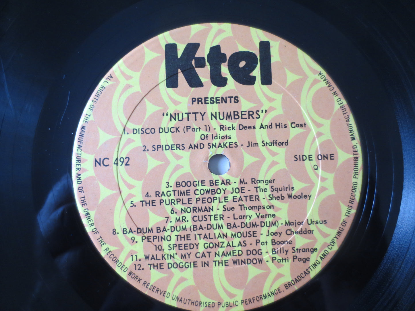 K-TEL Records, NUTTY NUMBERS Record, K-Tel Albums, K-Tel Vinyl, K-Tel Lp, The Squirls Record, Vinyl Albums, 1978 Records