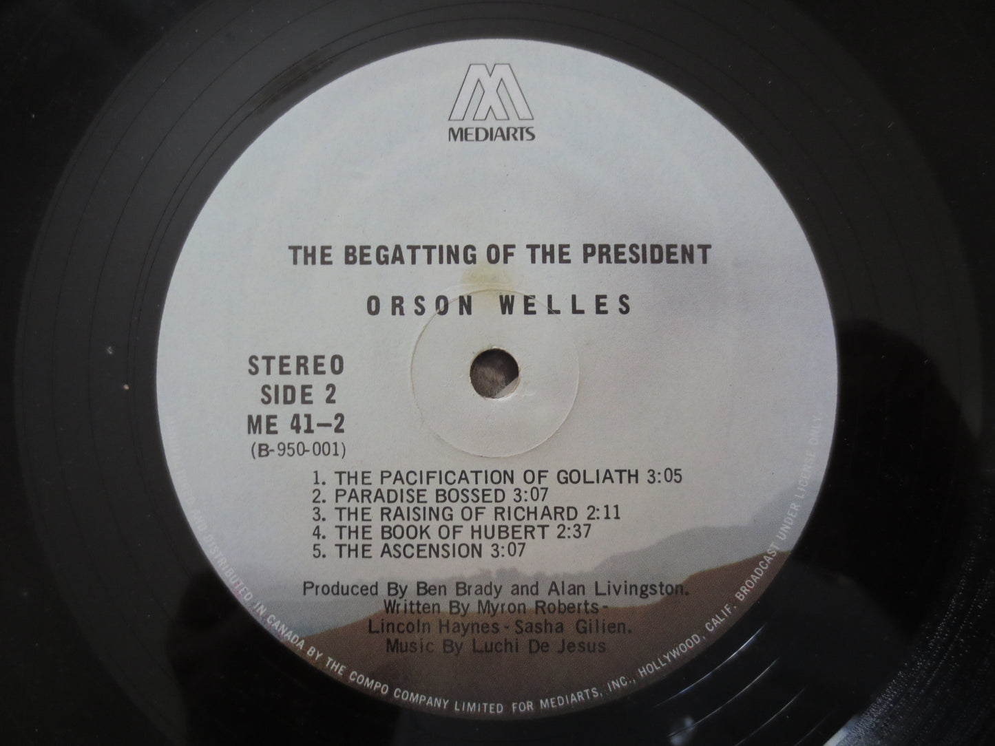 ORSON WELLES, The Begatting of The PRESIDENT, Orson Welles Album, Orson Welles Record, Orson Welles Lp, Vinyl, 1969 Record