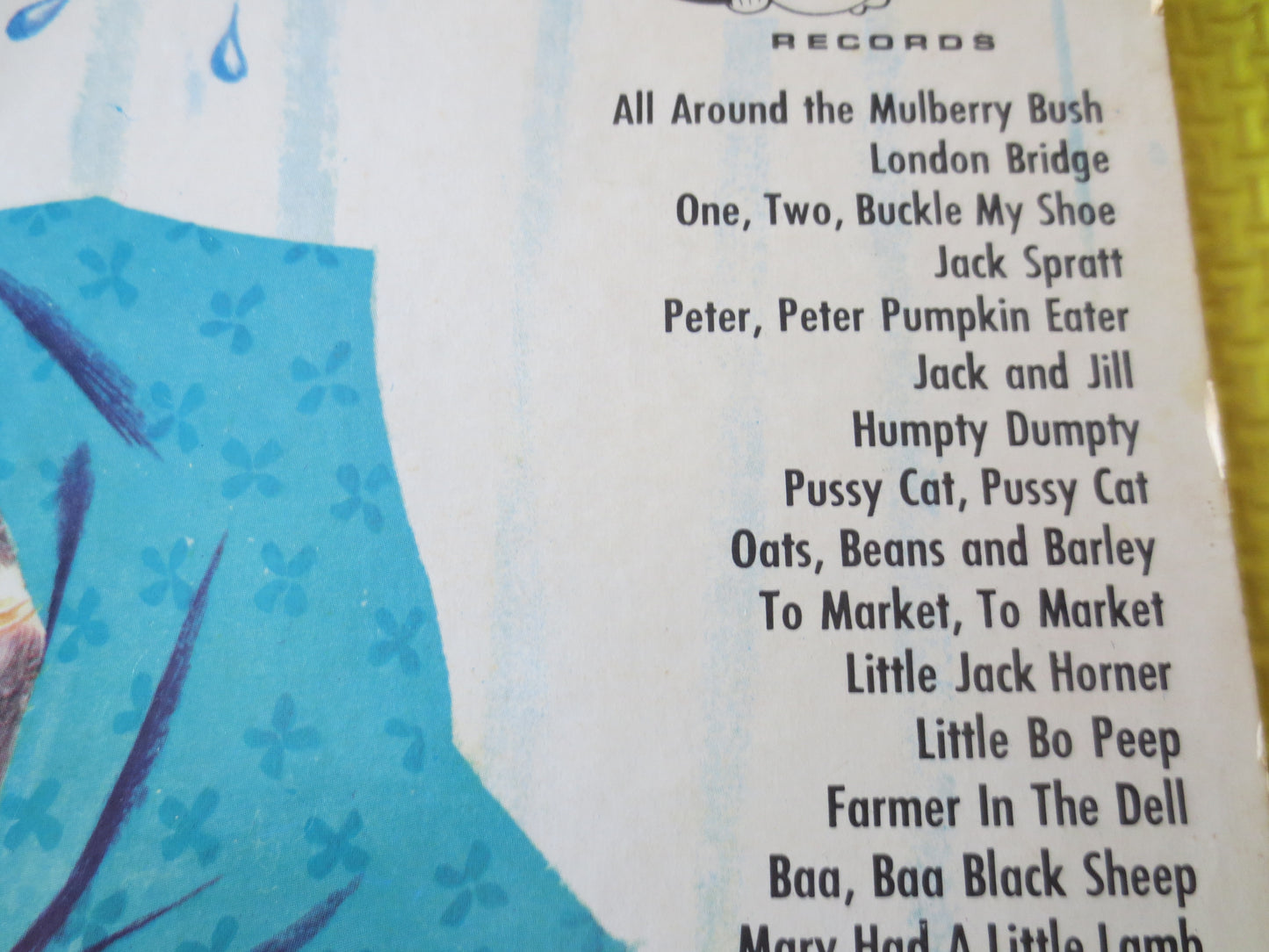 MOTHER GOOSE, CHILDRENS Albums, Mother Goose Album, Childrens Records, Nursery Rhymes,  Kids Records, Kids lp, 1962 Records