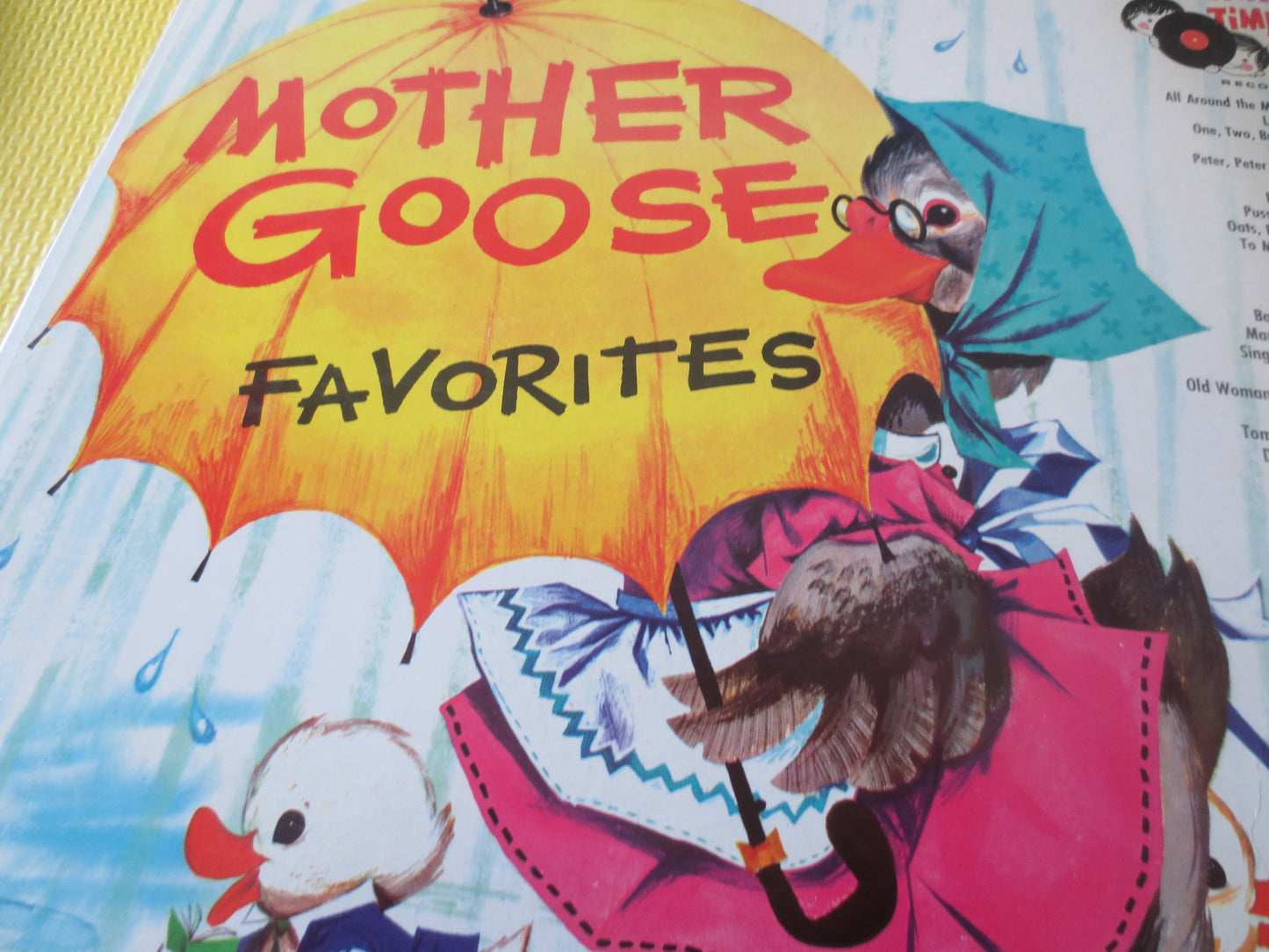 MOTHER GOOSE, CHILDRENS Albums, Mother Goose Album, Childrens Records, Nursery Rhymes,  Kids Records, Kids lp, 1962 Records