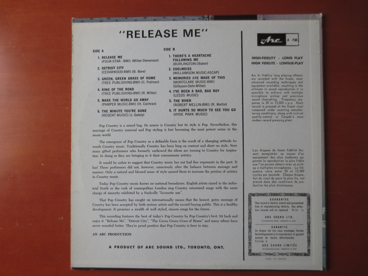 COUNTRY RECORDS, RELEASE Me, Country Albums, Country Music, Arc Records, Classic Country Lp, Vinyl Record, Lp, 1967 Records