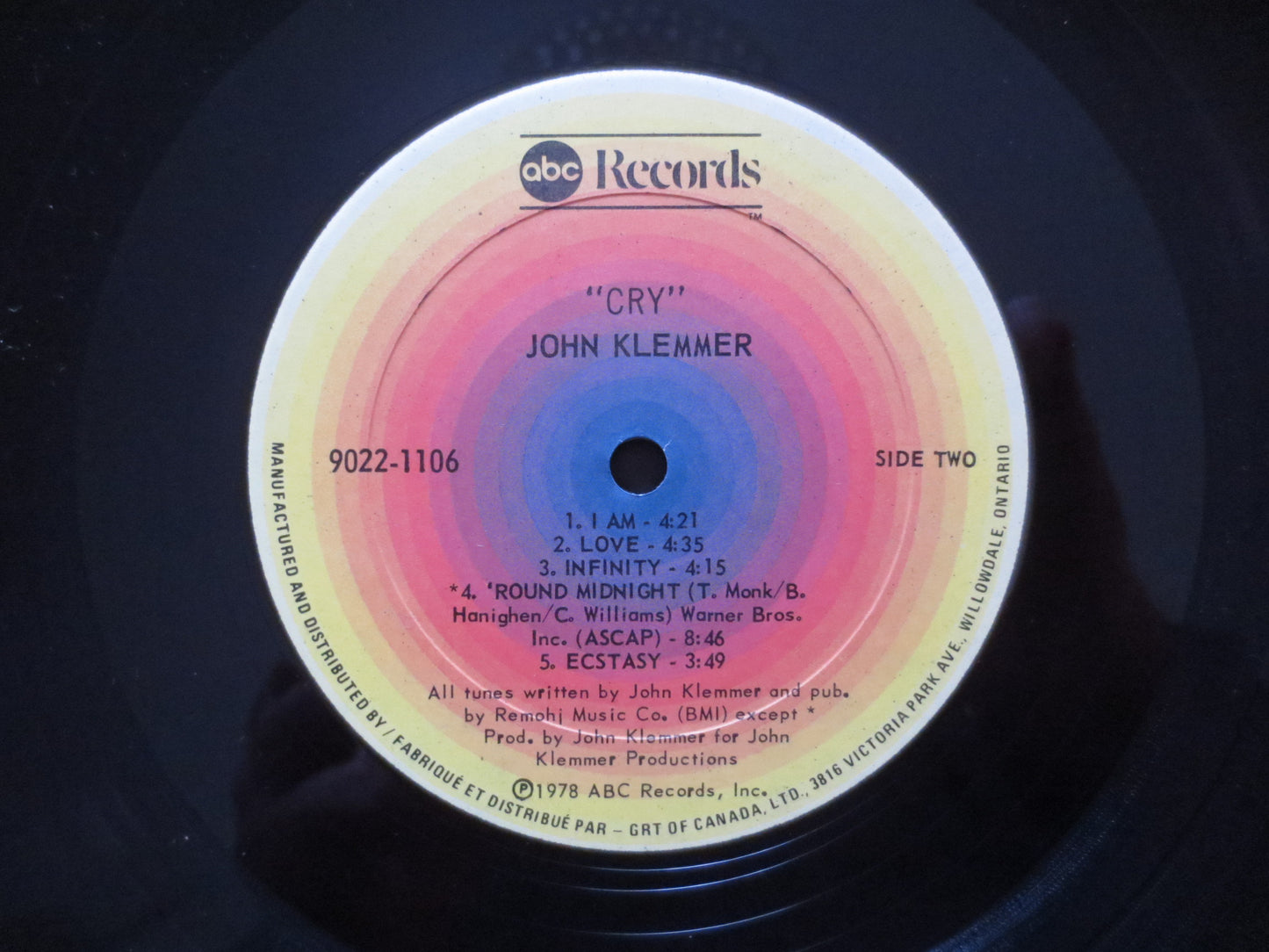 JOHN KLEMMER, CRY Album, John KlemmerRecord, John Klemmer Album, John Klemmer Vinyl, John Klemmer Lp, Vinyl, 1978 Records