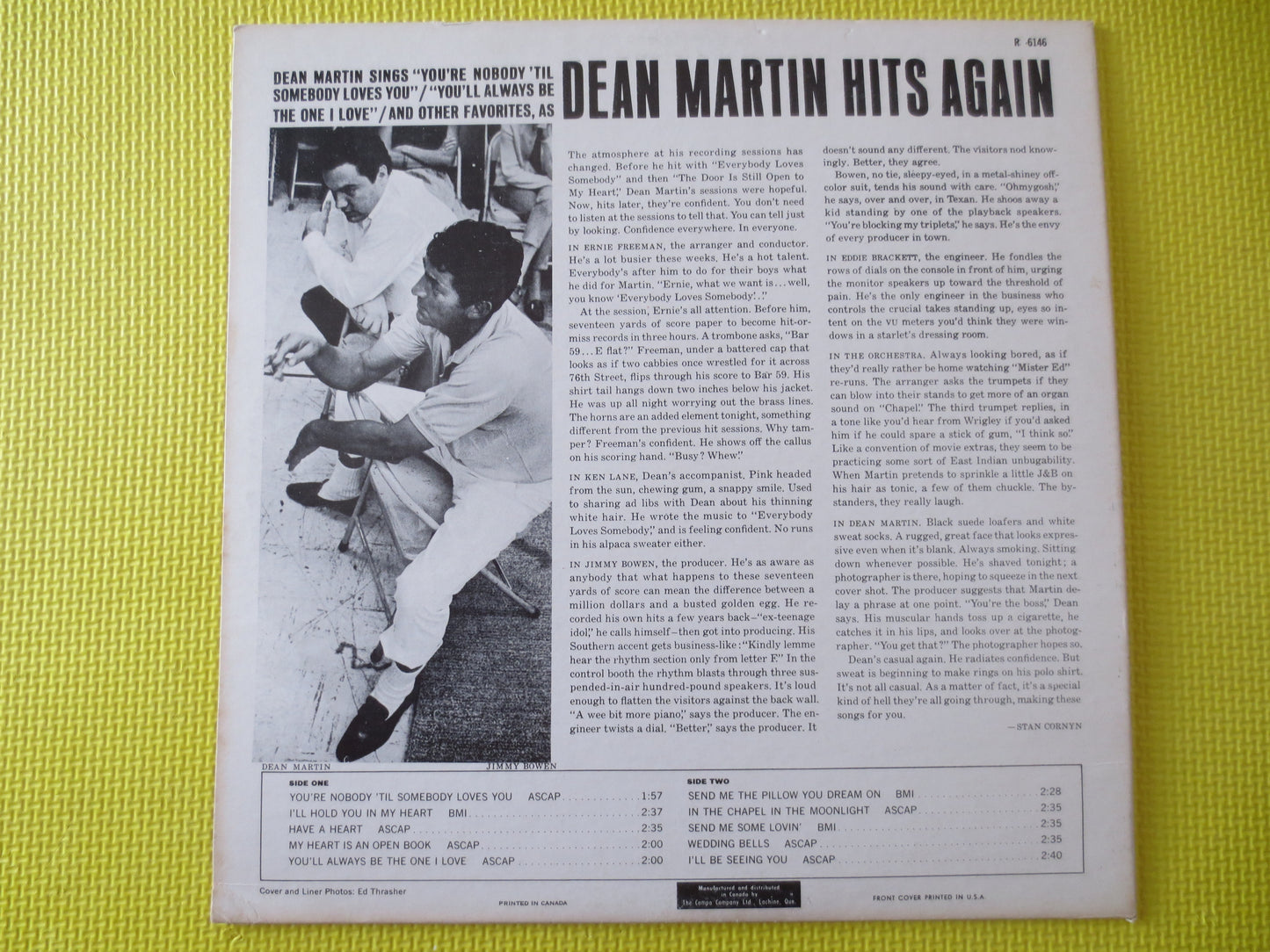 DEAN MARTIN, Dean Martin HITS, Dean Martin Album, Dean Martin Vinyl, Dean Martin Lp, Jazz Vinyl, Lps, 1965 Records