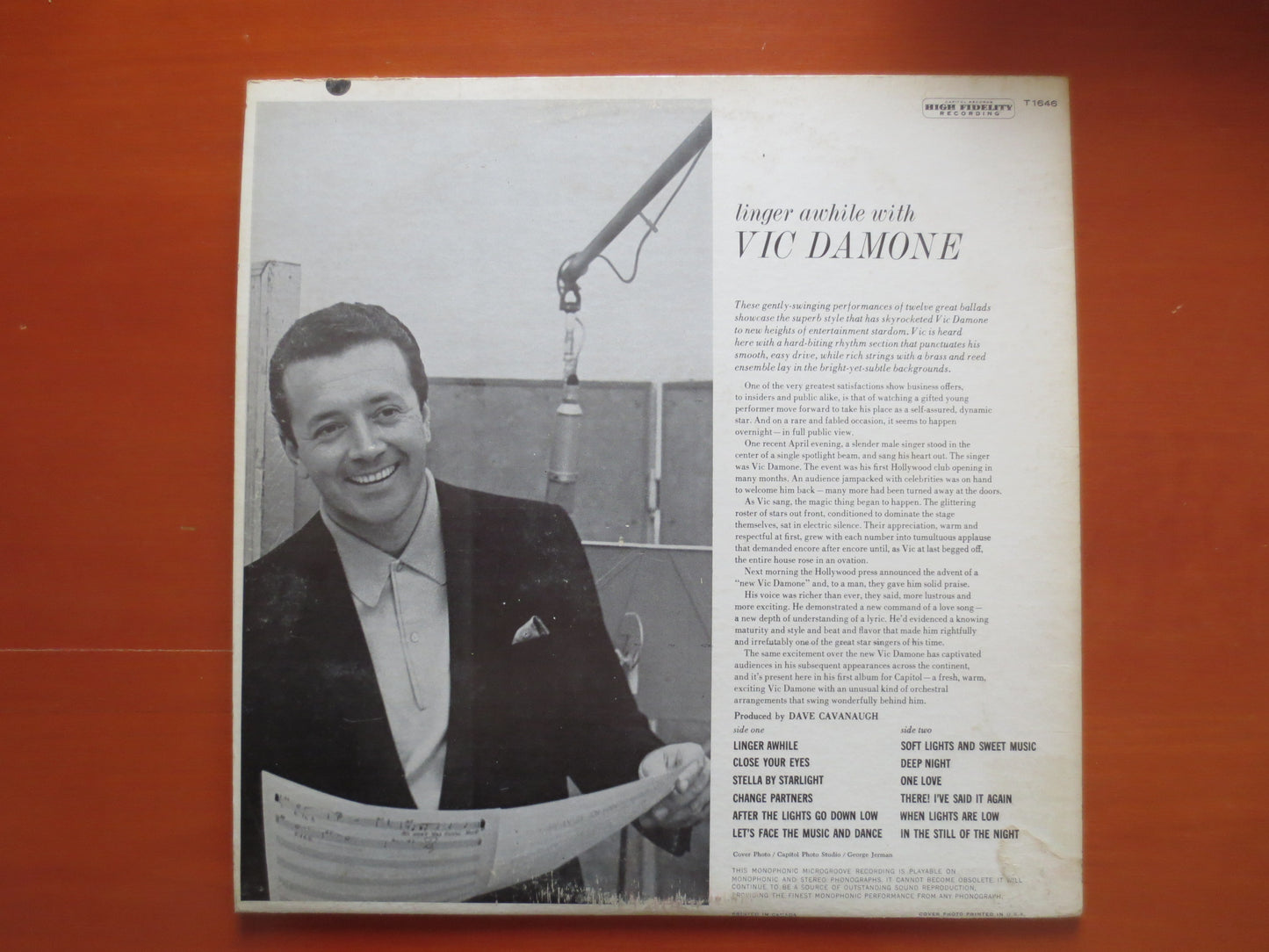 VIC DAMONE, LINGER Awhile Lp, Vic Damone Record, Vic Damone Vinyl, Vic Damone Lp, Vic Damone Album, Vinyl Lps, 1962 Records