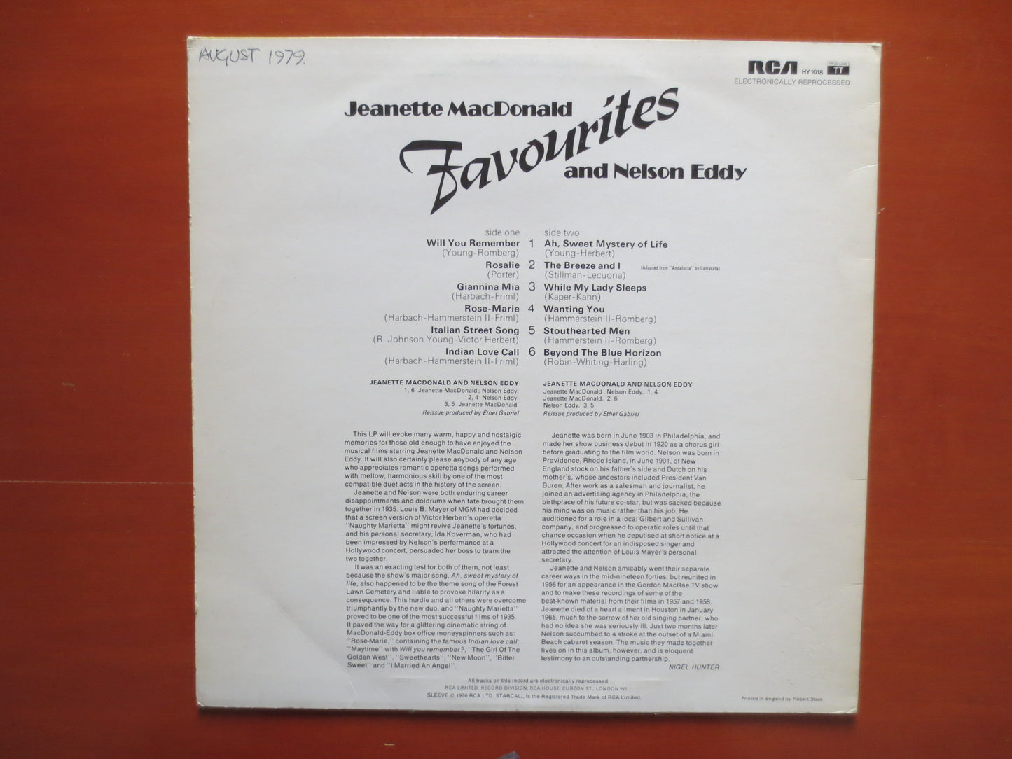 JEANETTE MacDonald, NELSON EDDY Record, Nelson Eddy Album, Jazz Record, Jazz Album, Nelson Eddy Vinyl, Vinyl, 1976 Records