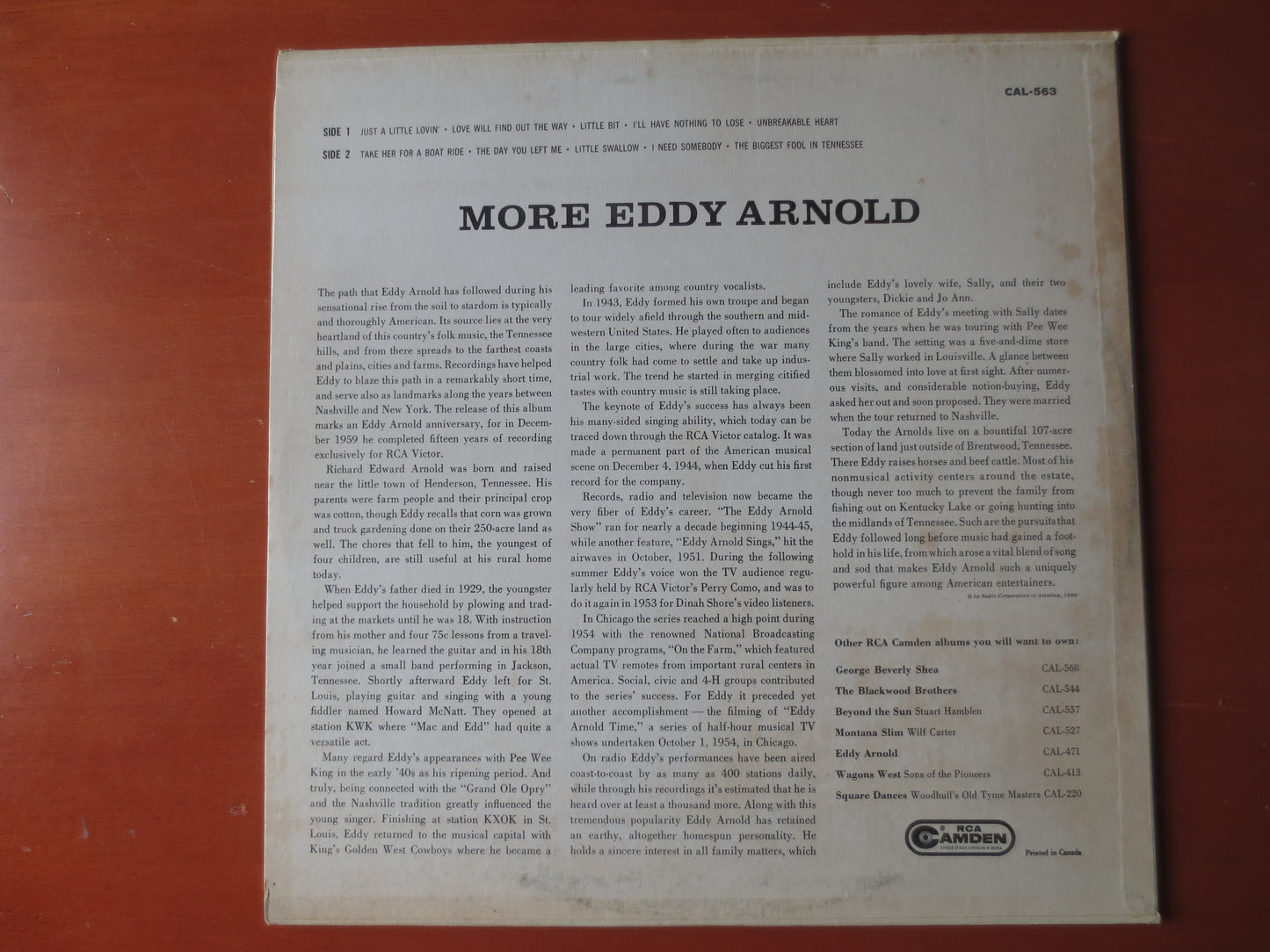 EDDY ARNOLD, MORE Eddy Arnold, Eddy Arnold Album, Eddy Arnold Vinyl, Eddy Arnold Lp, Vintage Vinyl, Lps, 1960 Albums