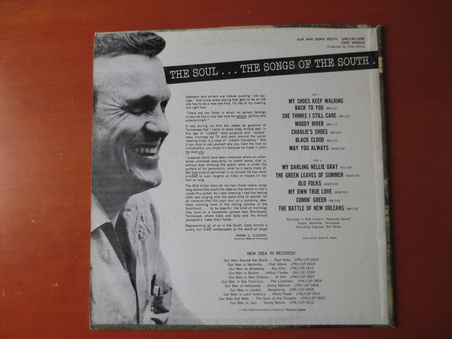 EDDY ARNOLD, Our MAN Down South, Eddy Arnold Album, Eddy Arnold Vinyl, Eddy Arnold Lp, Vintage Vinyl, 1963 Albums