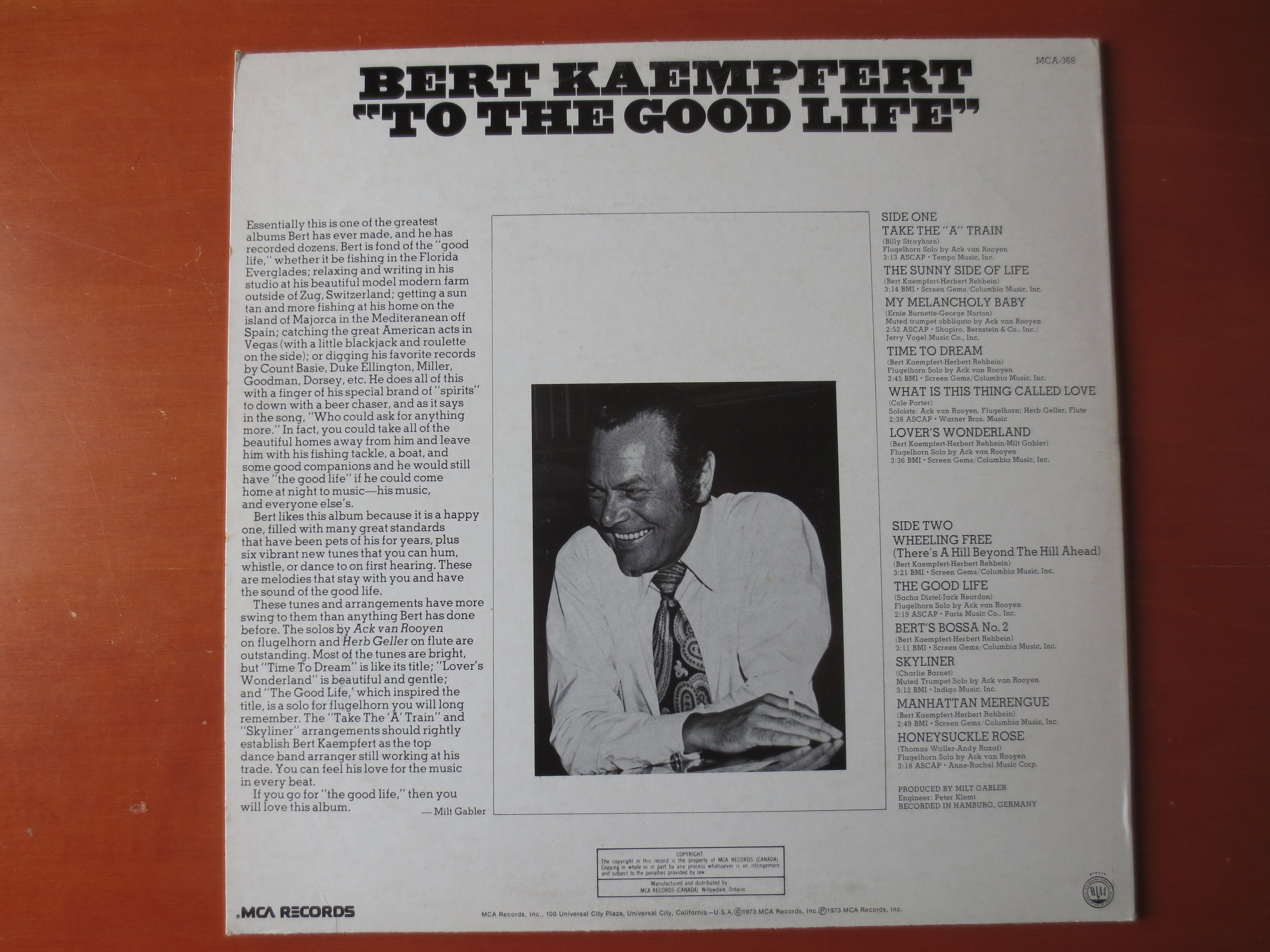 BERT KAEMPFERT, To The GOOD Life, Bert Kaempfert Album, Jazz