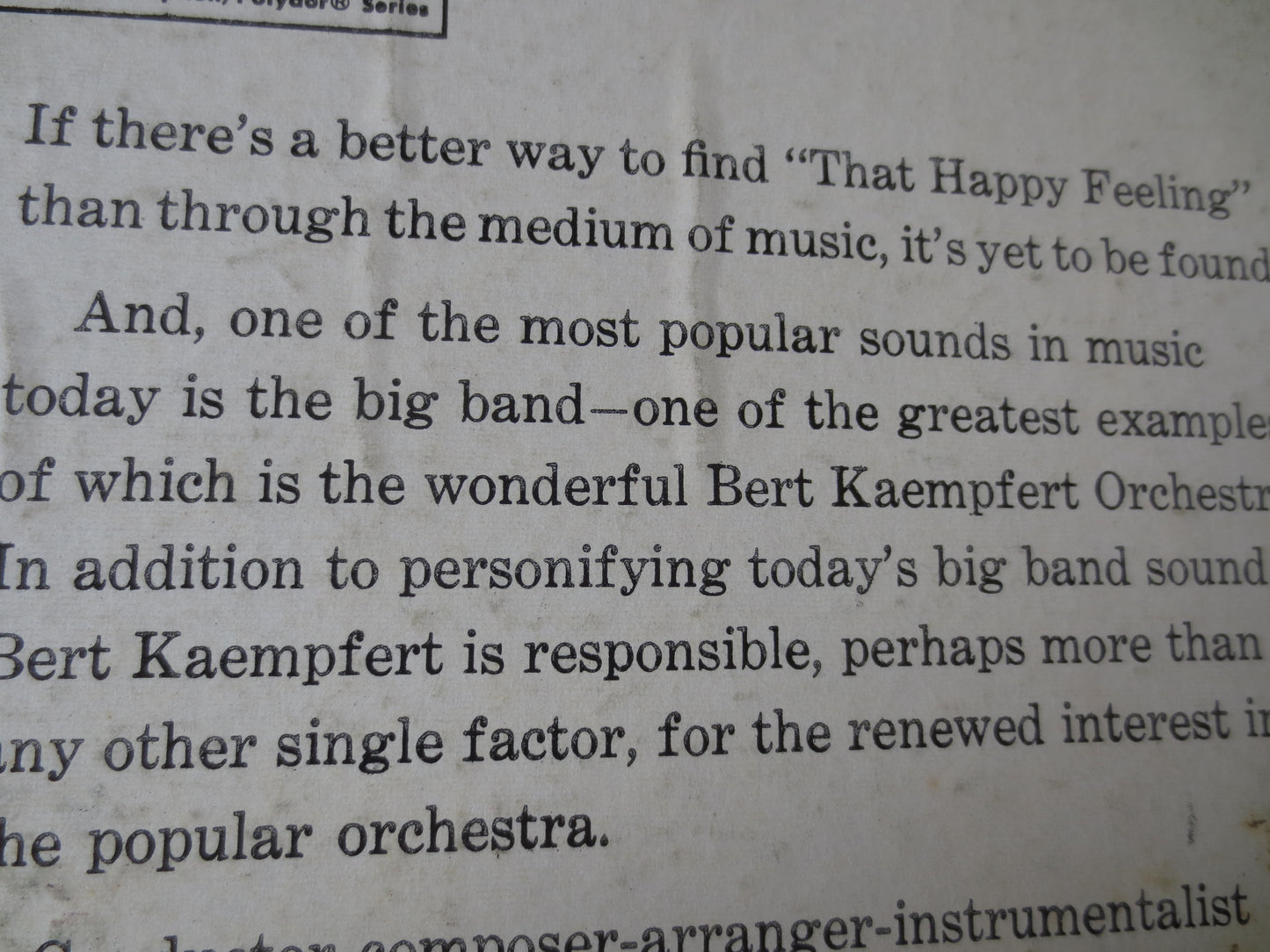 BERT KAEMPFERT, That HAPPY Feeling, Bert Kaempfert Album, Jazz Records, Jazz Album, Bert Kaempfert Music, 1962 Records