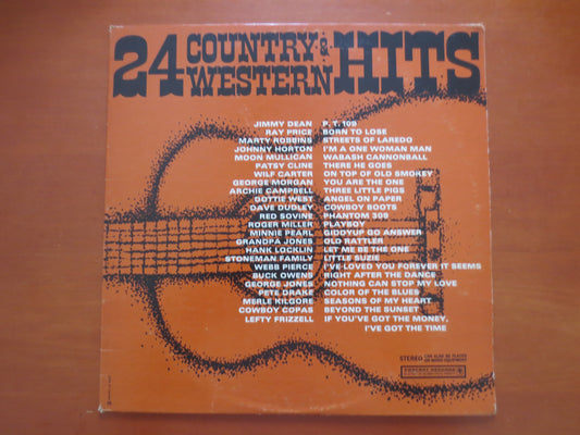 24 COUNTRY and WESTERN HITS, Country Record, Vintage Vinyl, Ray Price, Red Sovine, Pete Drake, Jimmy Dean, Marty Robbins