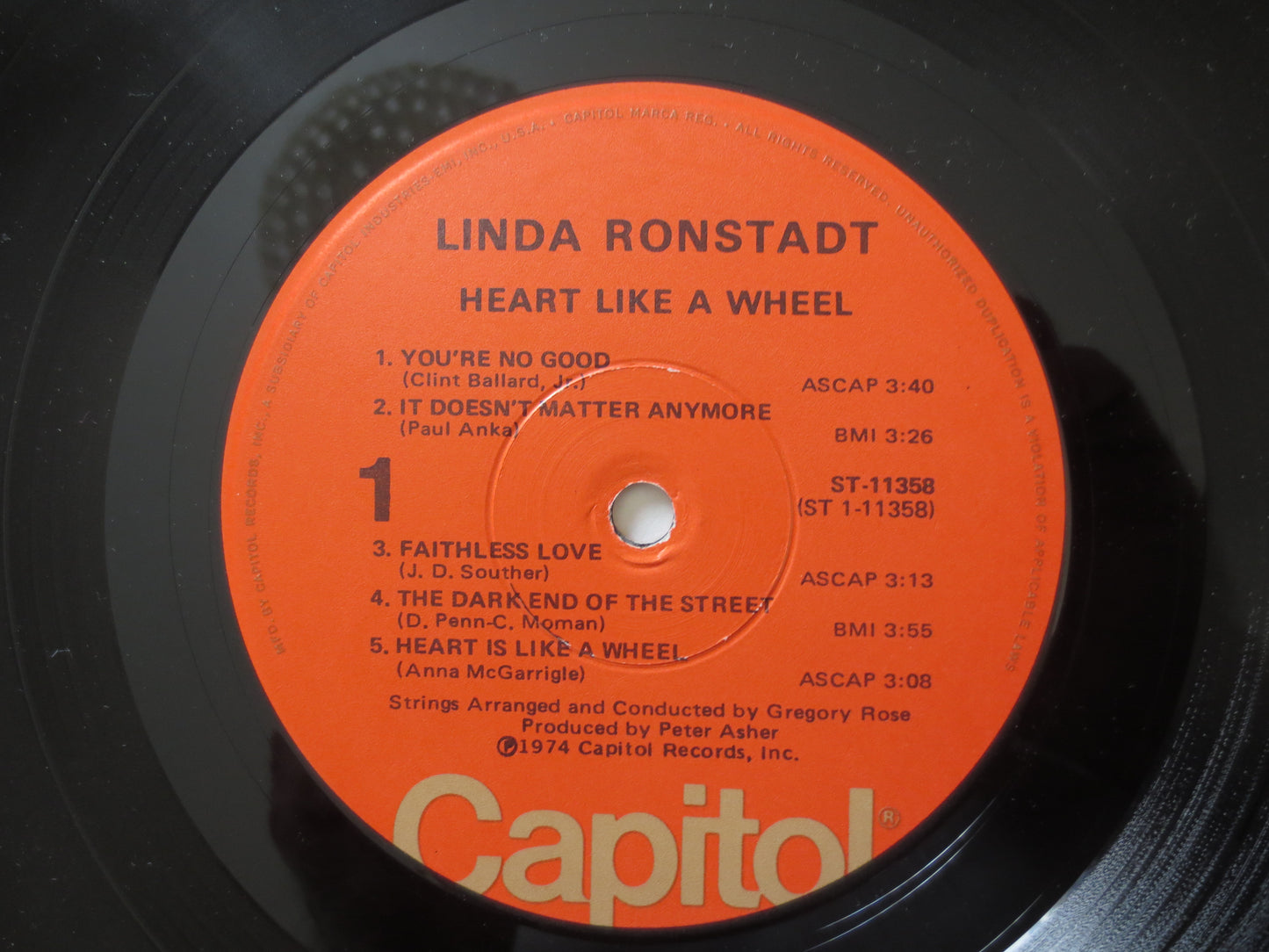 LINDA RONSTADT, HEART Like a Wheel, Pop Record, Linda Ronstadt Album, Linda Ronstadt Lp, Rock Lps, Pop Vinyl, 1977 Records