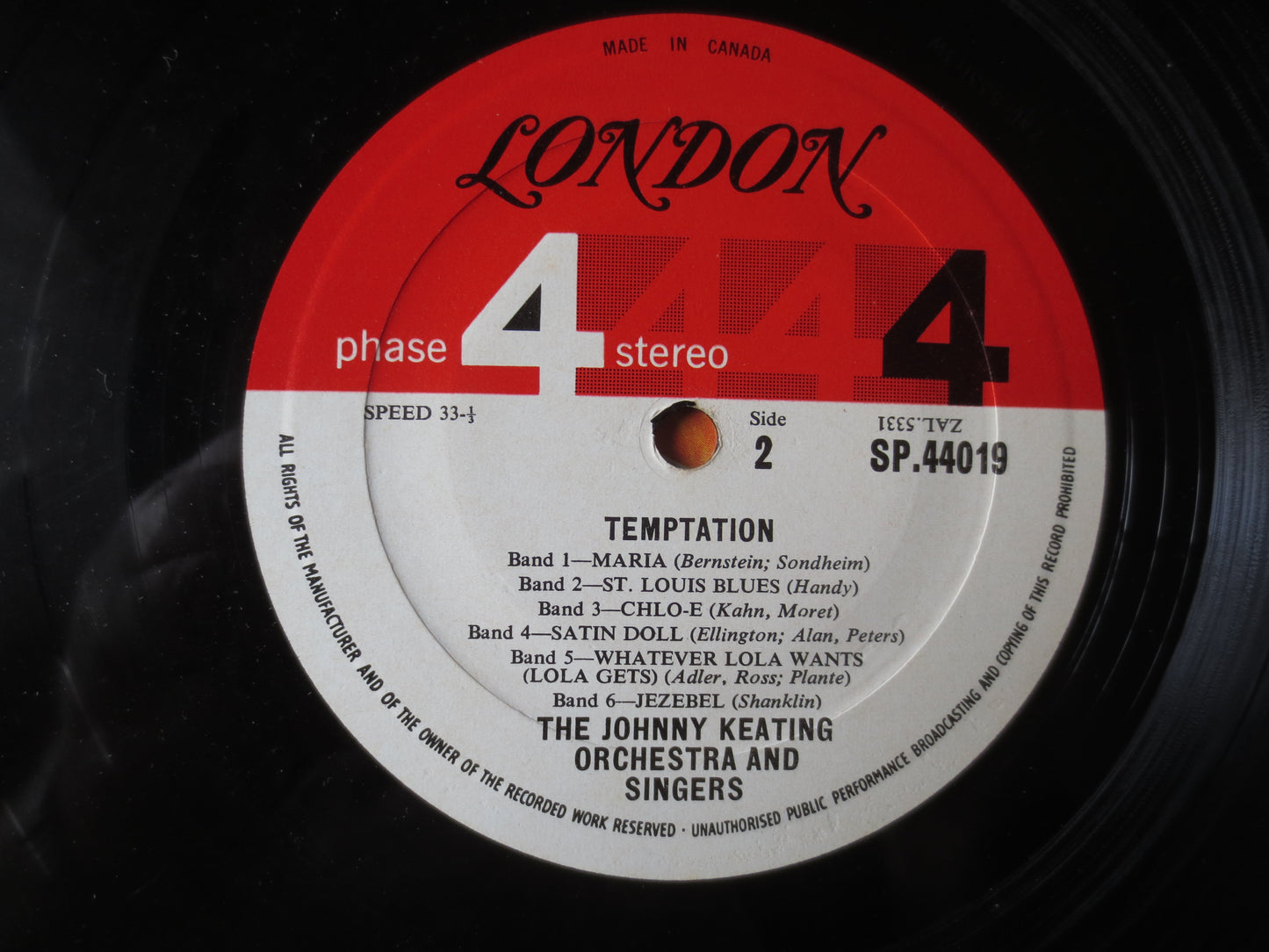 TEMPTATION, Phase 4 Records, JOHN KEATING, Orchestra Records, John Keating Albums, Jazz Music, Vinyl Album, Lp, 1962 Record