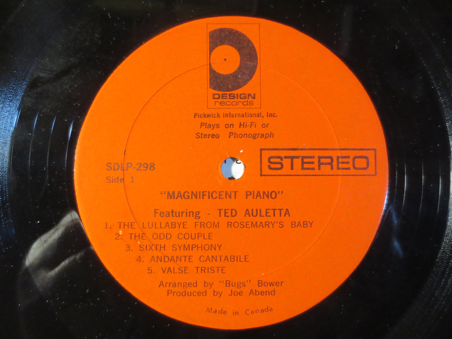 TED AULETTA, The MAGNIFICENT Piano, Piano Records, Jazz Record, Ted Auletta Record, Ted Auletta Album, Ted Auletta Lp, Lp