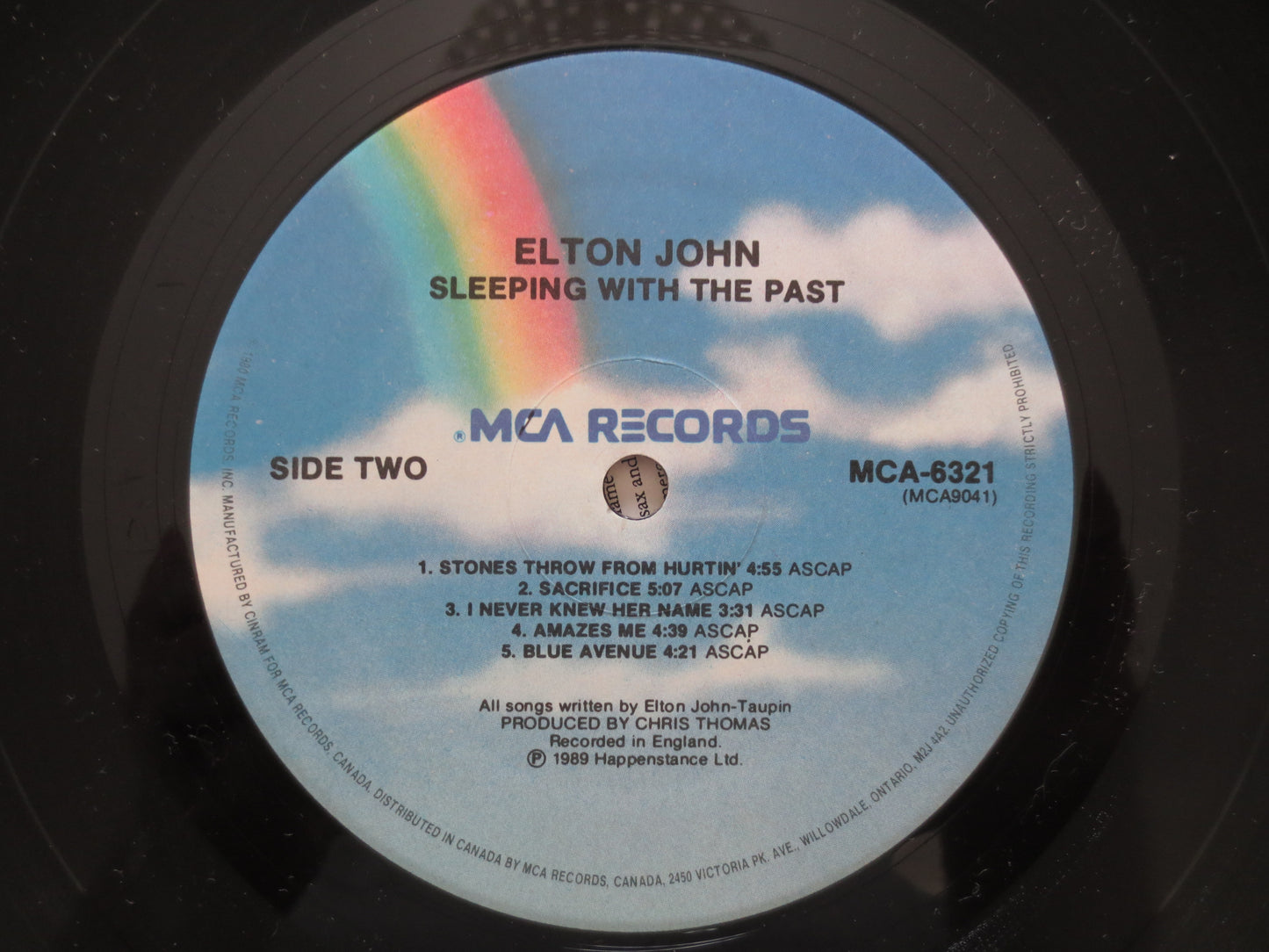 ELTON JOHN, SLEEPING With the Past, Elton John Albums, Elton John Vinyl, Vintage Vinyl, Records, Vinyl, 1989 Records