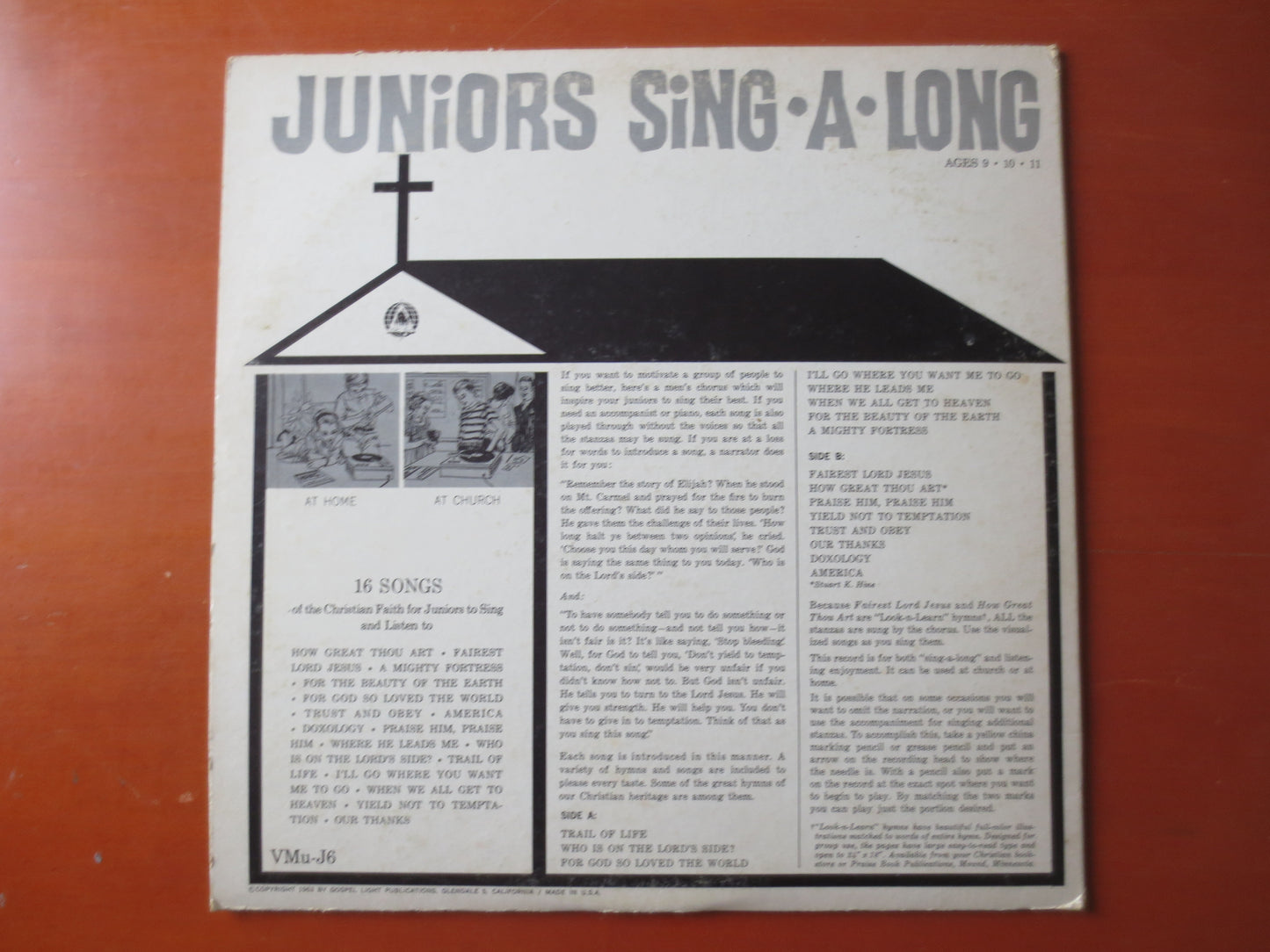 JUNIORS SING A LONG, Kids Record, Childrens Album, Kids Album, Childrens Lp, Kids Lp, Vinyl Records, Vinyl Lp, 1963 Records