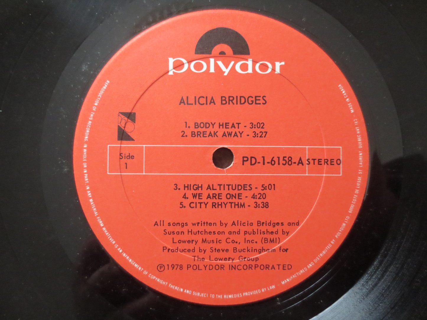 ALICIA BRIDGES, DEBUT Records, Alicia Bridges Album, Alicia Bridges Lp, Vinyl Record, Rock Records, Lp, Vinyl, 1978 Records