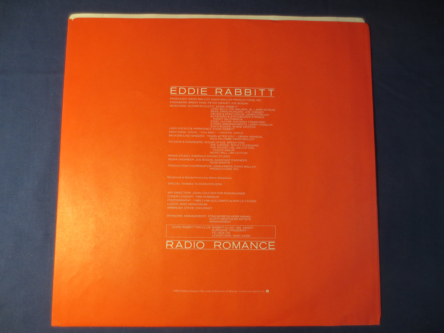 EDDIE RABBITT, Radio ROMANCE, Eddie Rabbitt Album, Eddie Rabbitt Vinyl, Country Records, Vintage Vinyl, 1982 Records