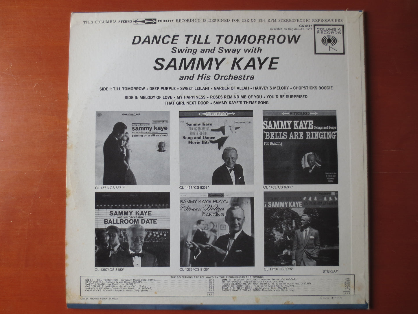 SAMMY KAYE, DANCE Till Tomorrow, Sammy Kaye Records, Sammy Kaye Albums, Swing Records, Vinyl, Vinyl Record, 1962 Records