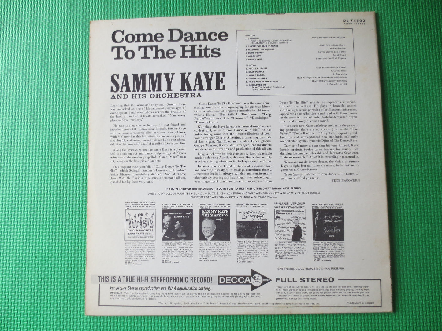 SAMMY KAYE, Come DANCE With the Hits, Sammy Kaye Records, Sammy Kaye Albums, lps, Sammy Kaye lps, Jazz Albums, 1964 Records