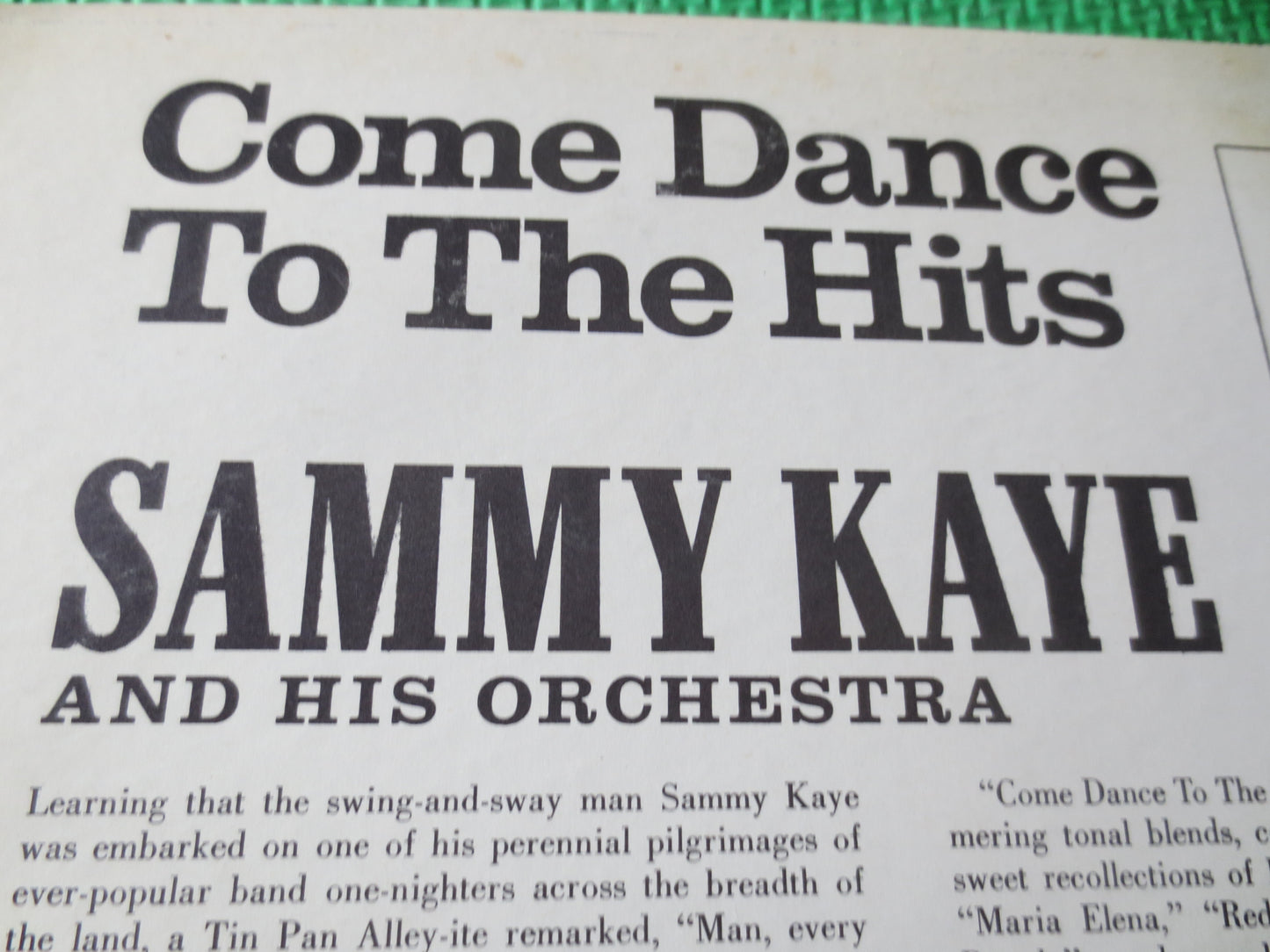 SAMMY KAYE, Come DANCE With the Hits, Sammy Kaye Records, Sammy Kaye Albums, lps, Sammy Kaye lps, Jazz Albums, 1964 Records