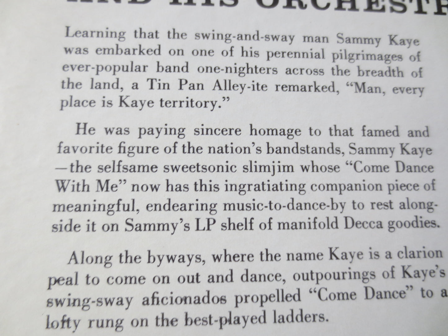 SAMMY KAYE, Come DANCE With the Hits, Sammy Kaye Records, Sammy Kaye Albums, lps, Sammy Kaye lps, Jazz Albums, 1964 Records