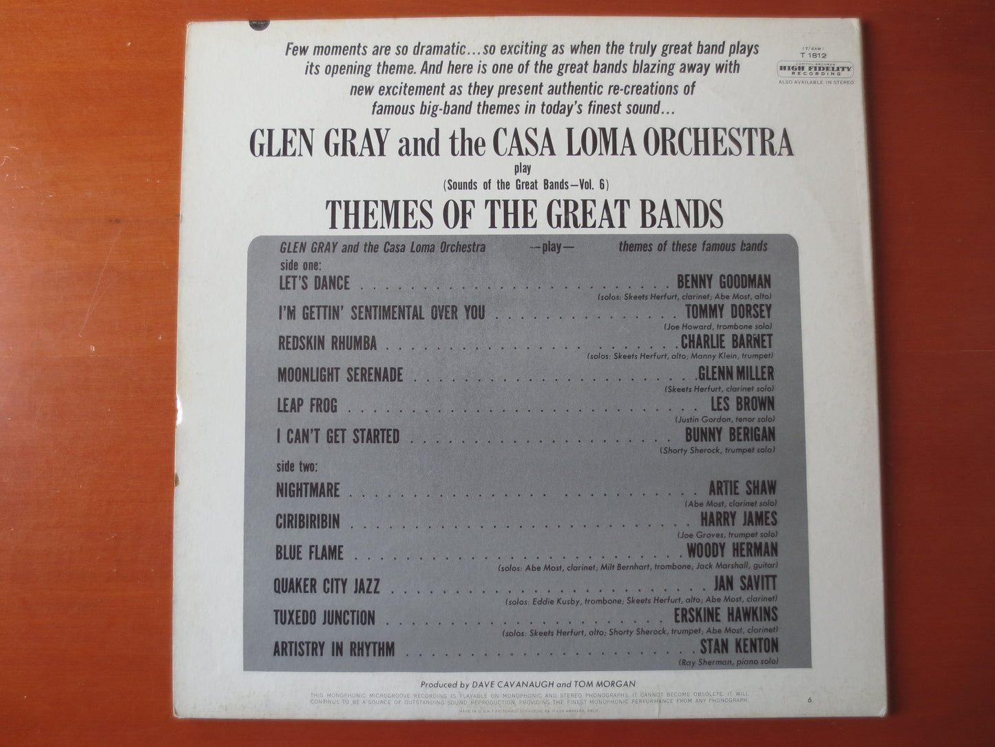 CASA LOMA ORCHESTRA, Glen Gray, Casa Loma Records, Casa Loma Albums, Glen Gray Records, Glen Gray Albums, Lps, 1963 Records