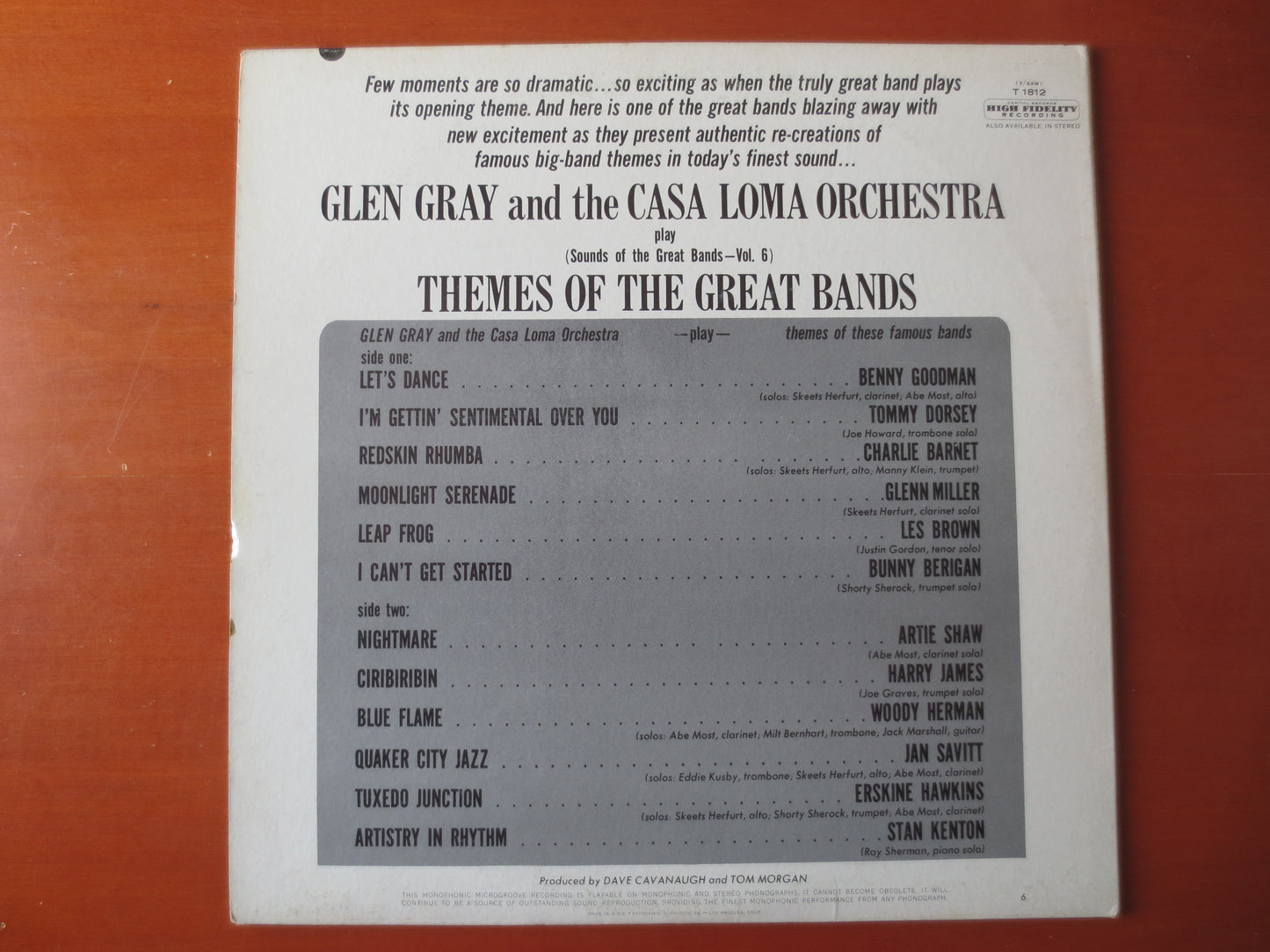 CASA LOMA ORCHESTRA, Glen Gray, Casa Loma Records, Casa Loma Albums, Glen Gray Records, Glen Gray Albums, Lps, 1963 Records