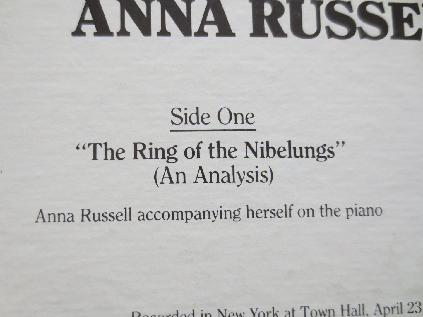 ANNA RUSSELL, ANNA Russell Record, Anna Russell Album, Anna Russell Vinyl, Record, Opera Record, Vinyl Album, 1953 Records