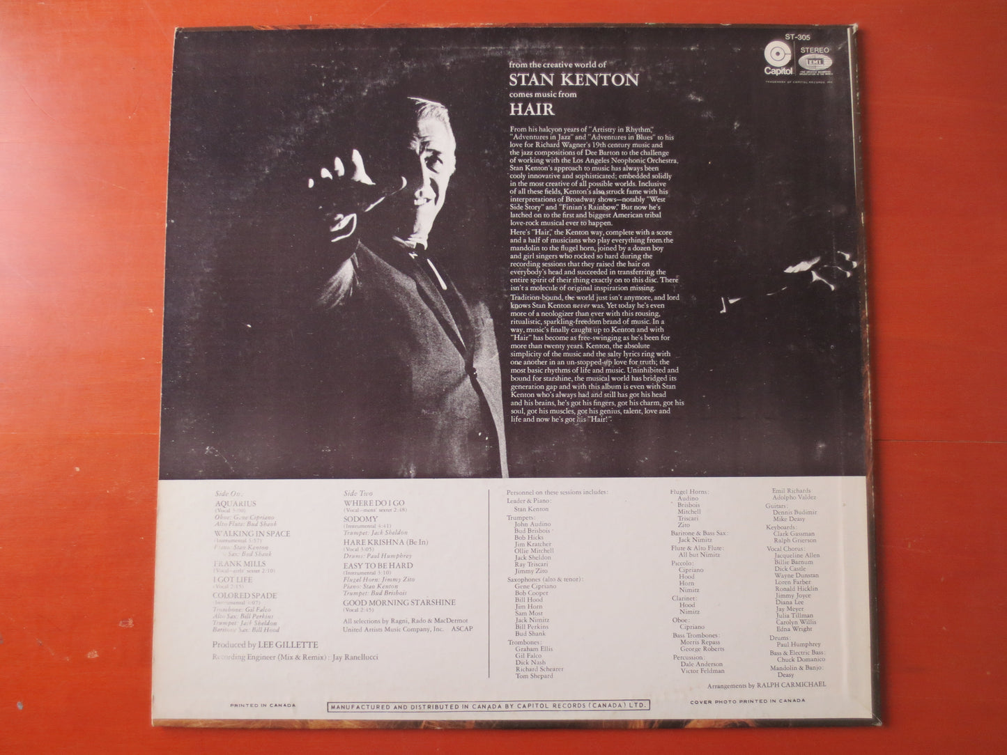 STAN KENTON, HAIR, Stan Kenton Records, Stan Kenton Albums, Stan Kenton Lp, Jazz Lps, Record Vinyl, Vinyl Lp, 1969 Records