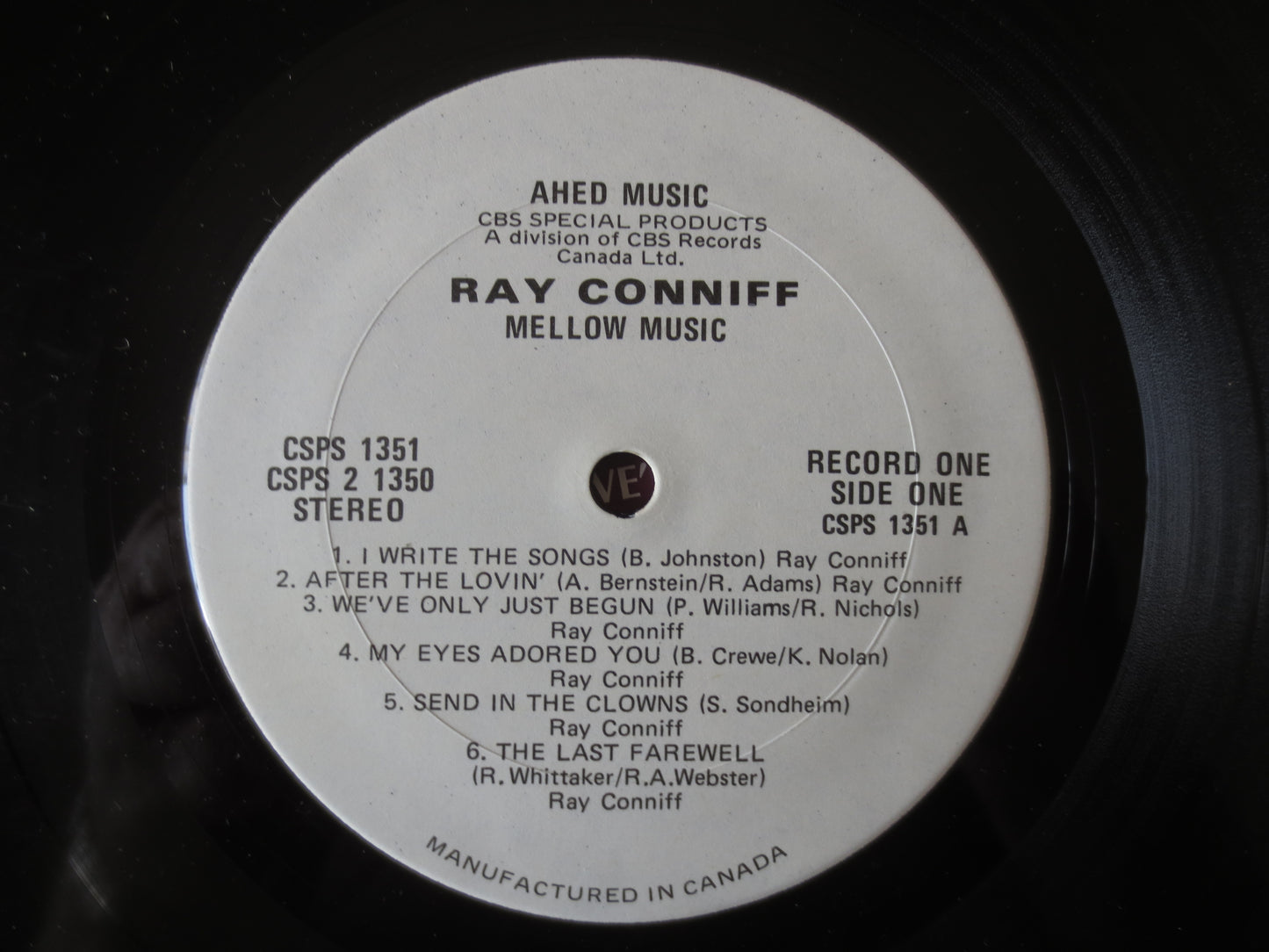 RAY CONNIFF, Mellow MUSIC, Ray Conniff Records, Ray Conniff Albums, Ray Conniff Singers, Vinyl Record, Vinyl, 1979 Records