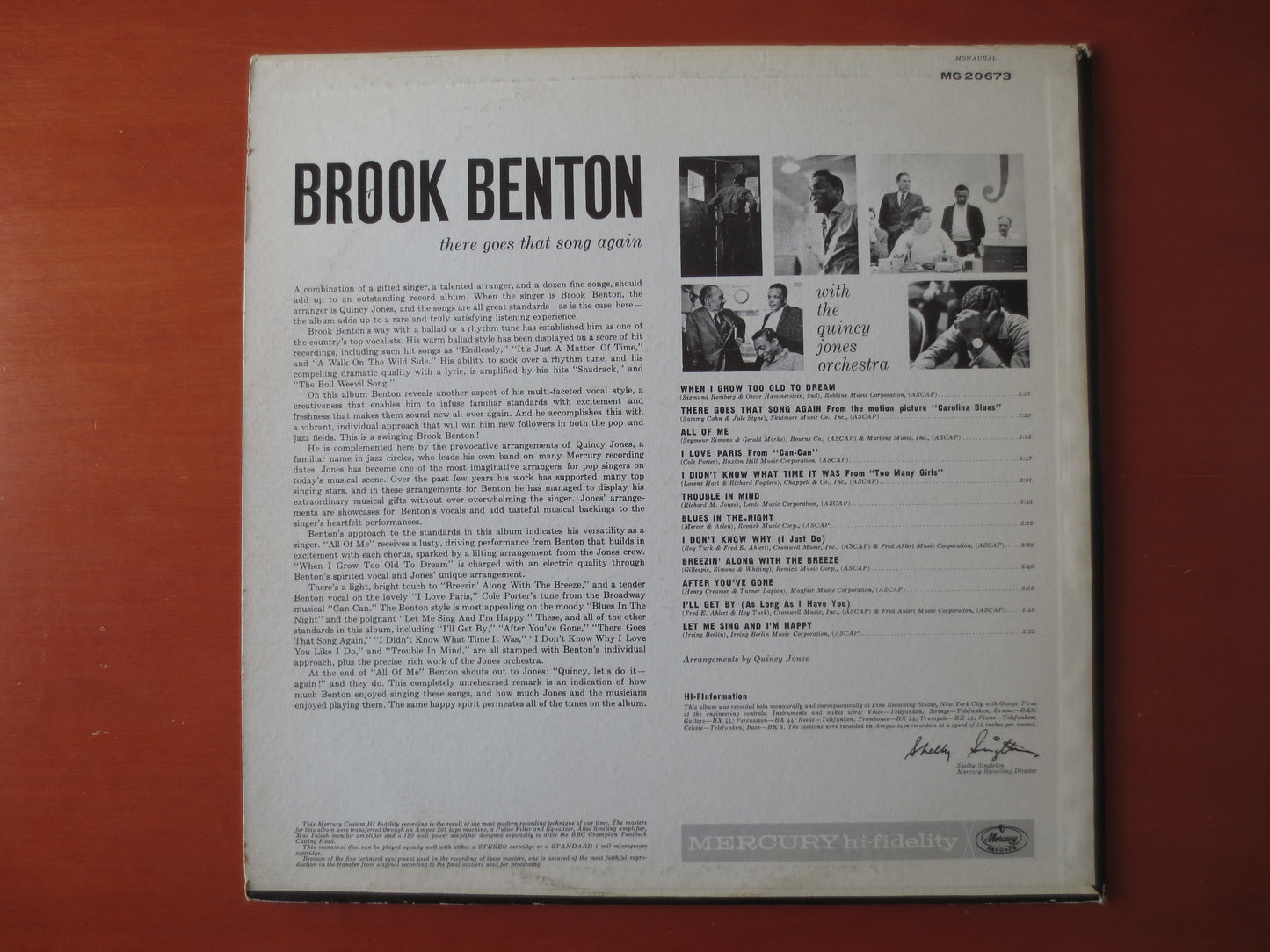 BROOK BENTON, There Goes That SONG Again, Brook Benton Record, Brook Benton Album, Brook Benton Lp, Vinyl Lps, 1962 Record